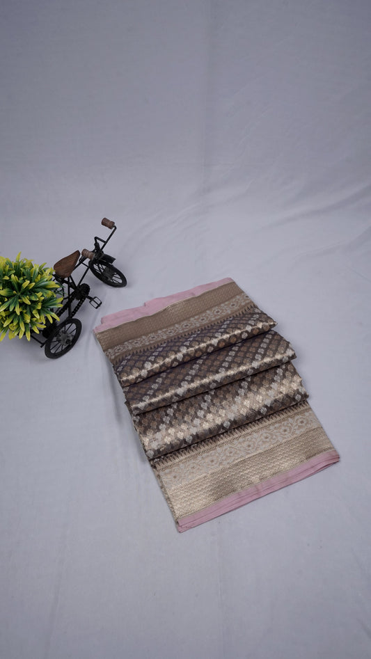 Pure Banarasi Handloom Katan Tissue Nilambari Saree