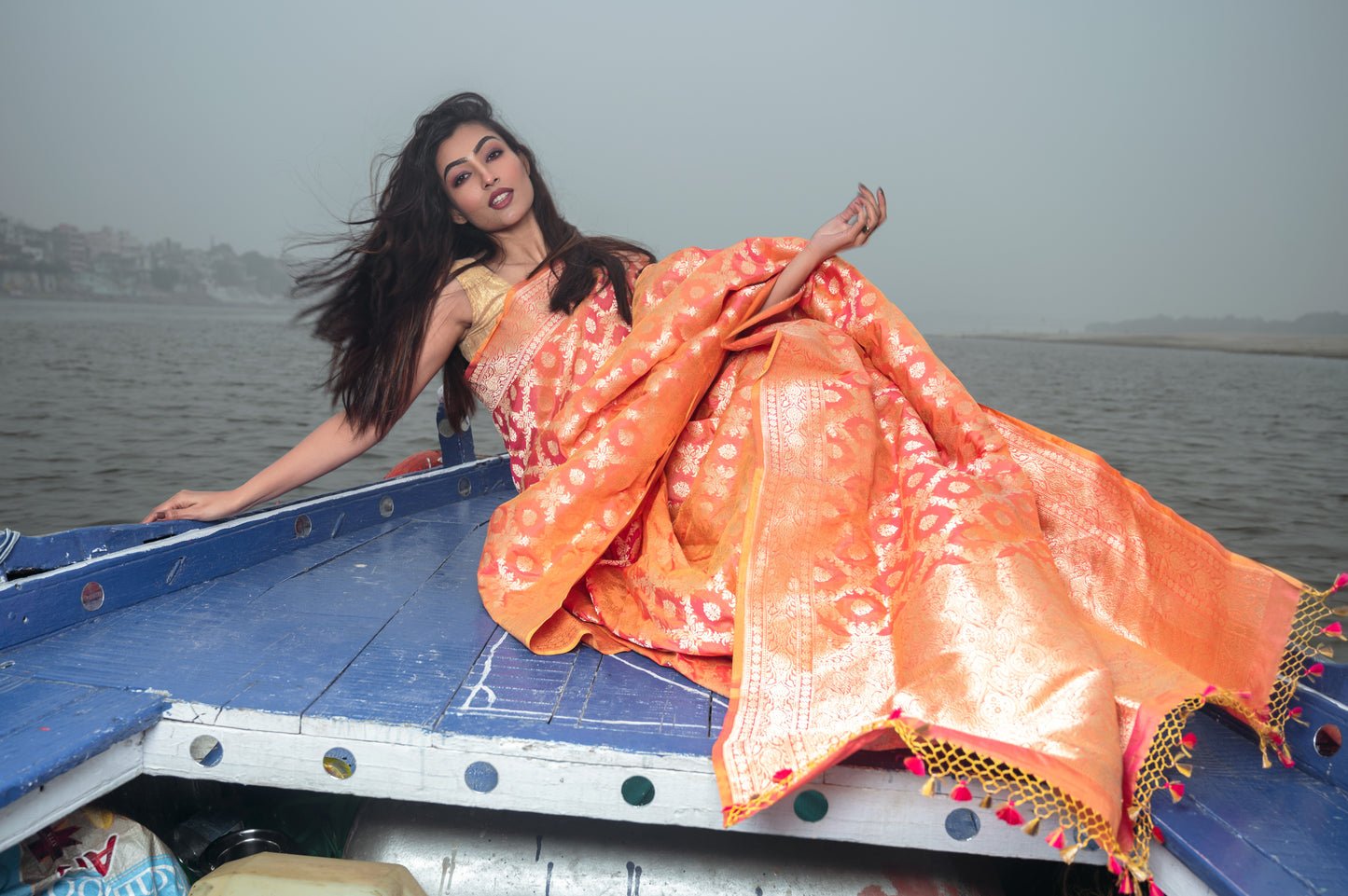 Pure Katan Banarasi Jaal Work Patola Saree