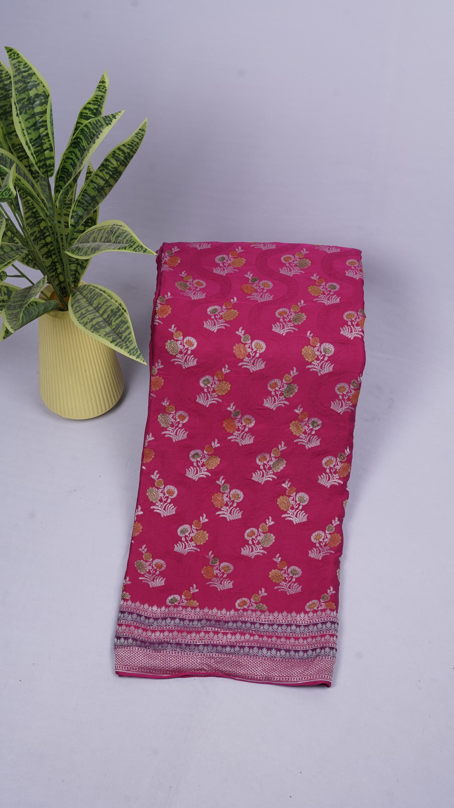 Pure Banarasi Handloom Katan Mashru Kadhuwa Saree