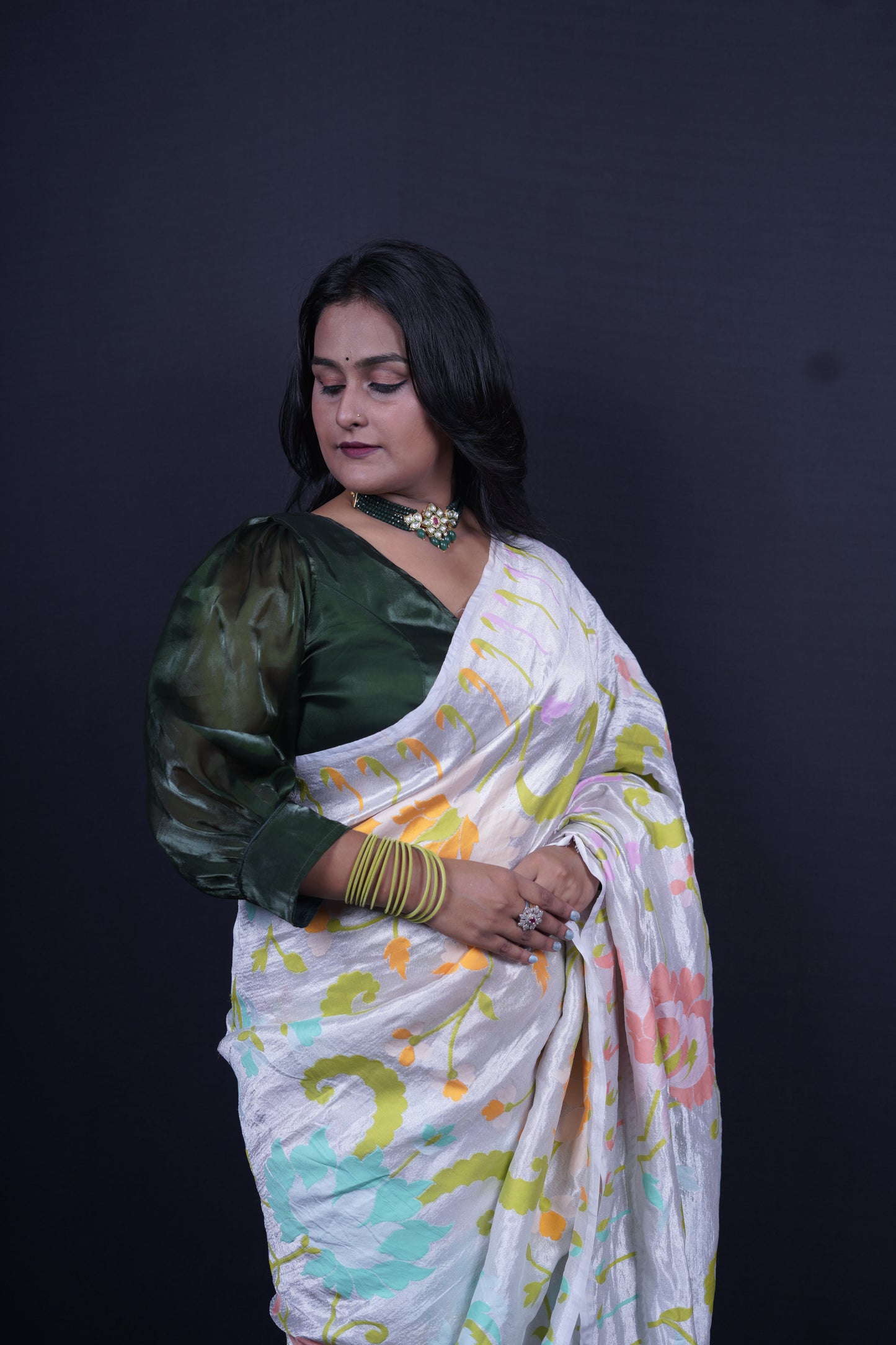 Pure Banarasi Handloom Tussar Georgette Saree