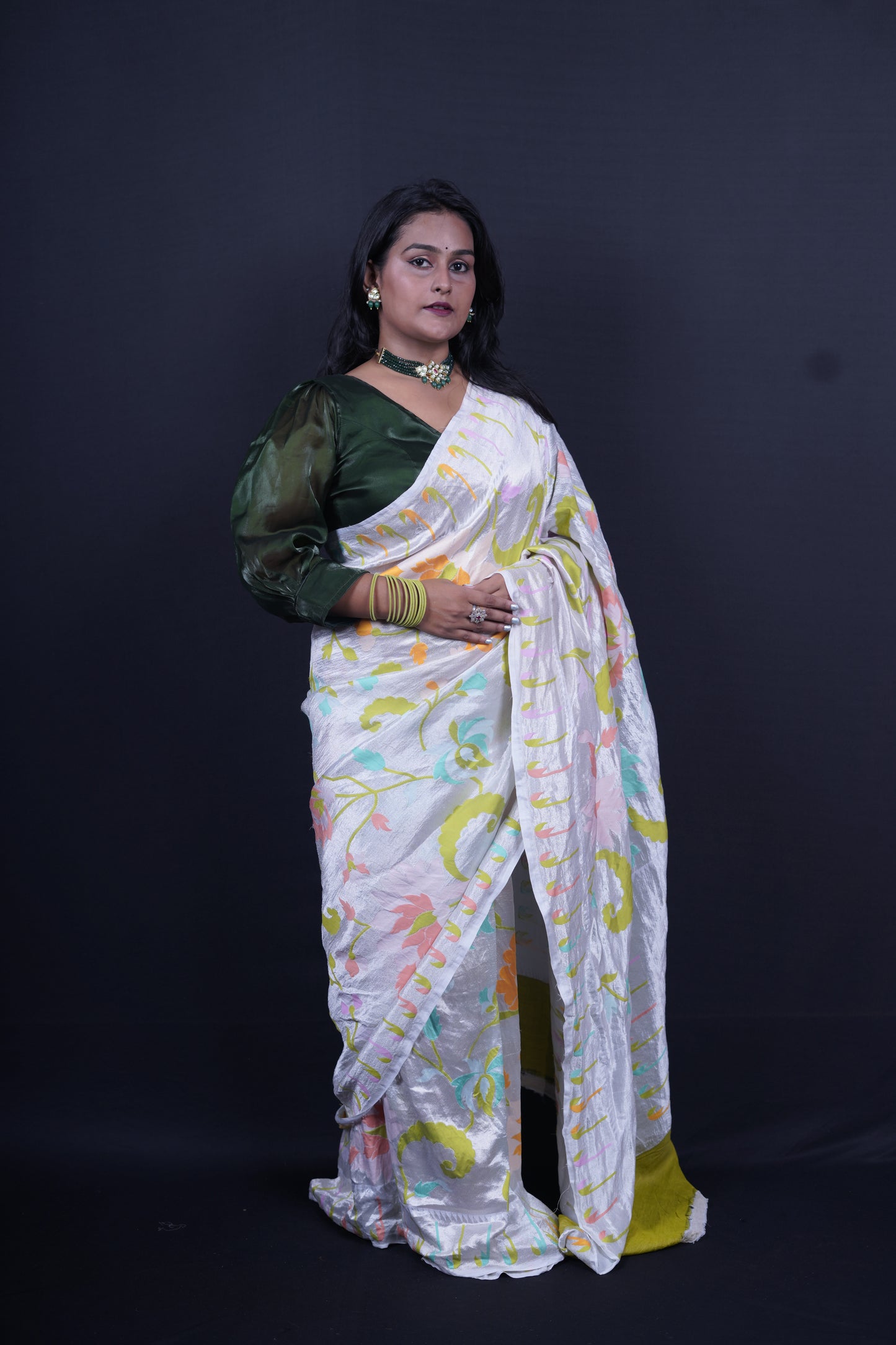 Pure Banarasi Handloom Tussar Georgette Saree