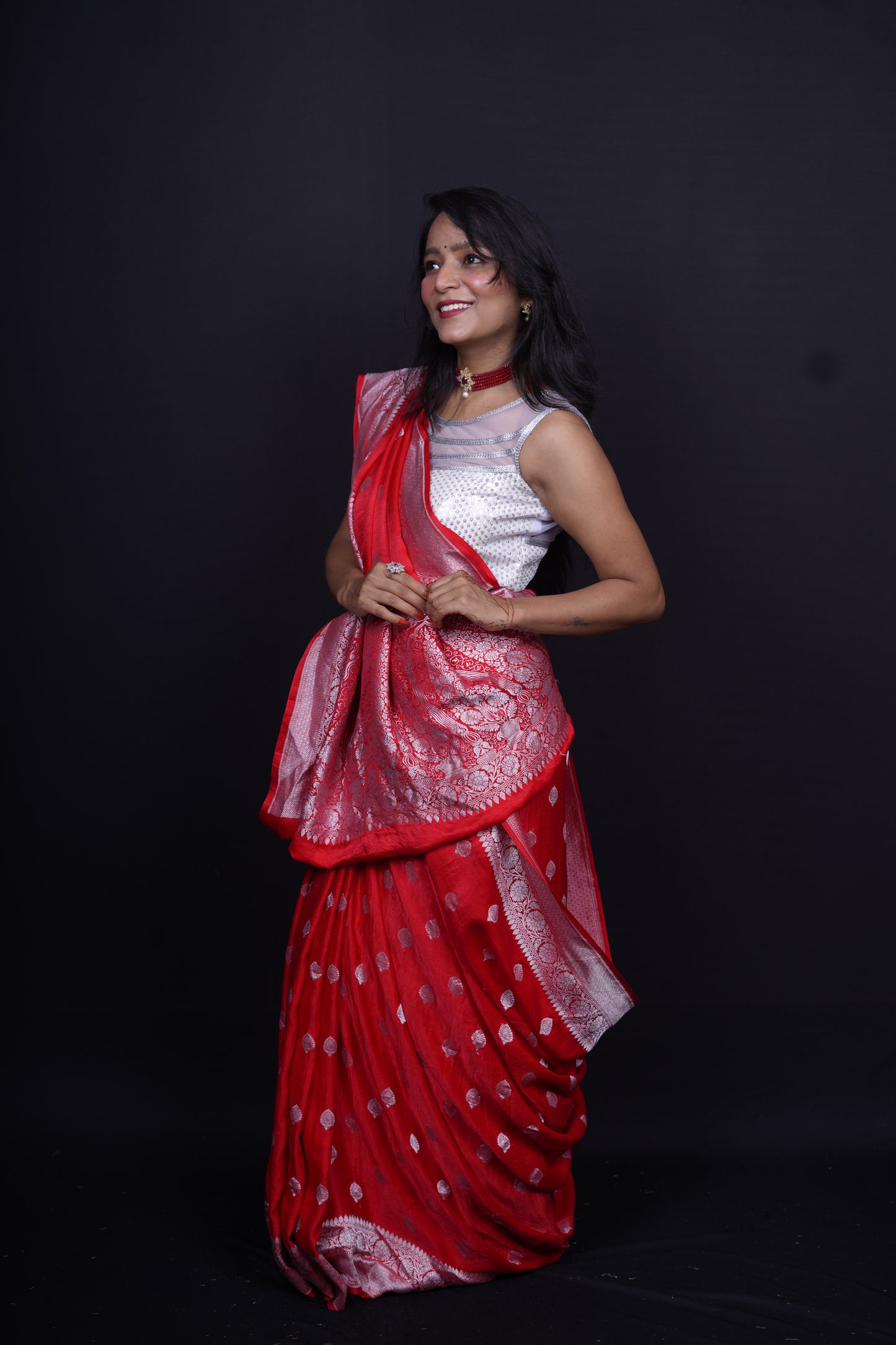 Pure Banarasi Handloom Mashru Boota Saree