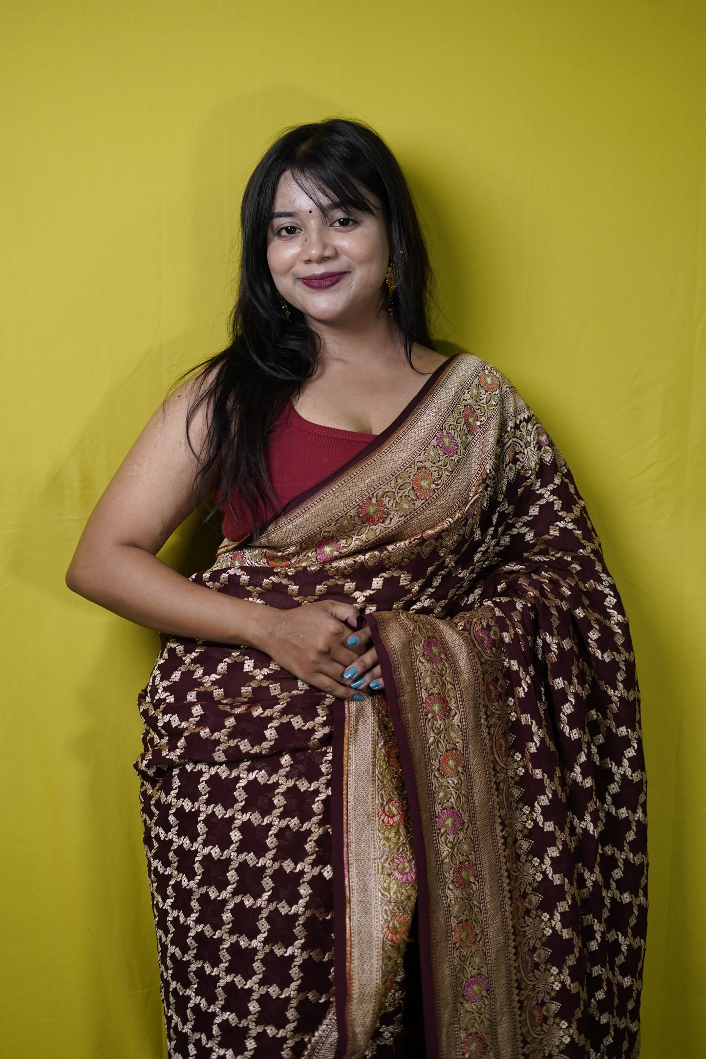 Pure Banarasi Handloom Khaddi Georgette Paithni Saree