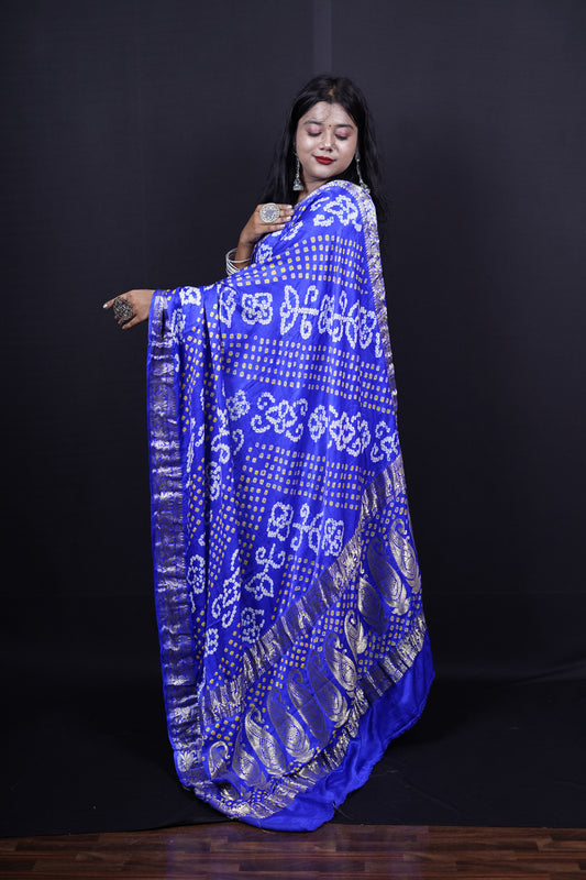 Pure Banarasi Handloom Gaji Bandhej Saree