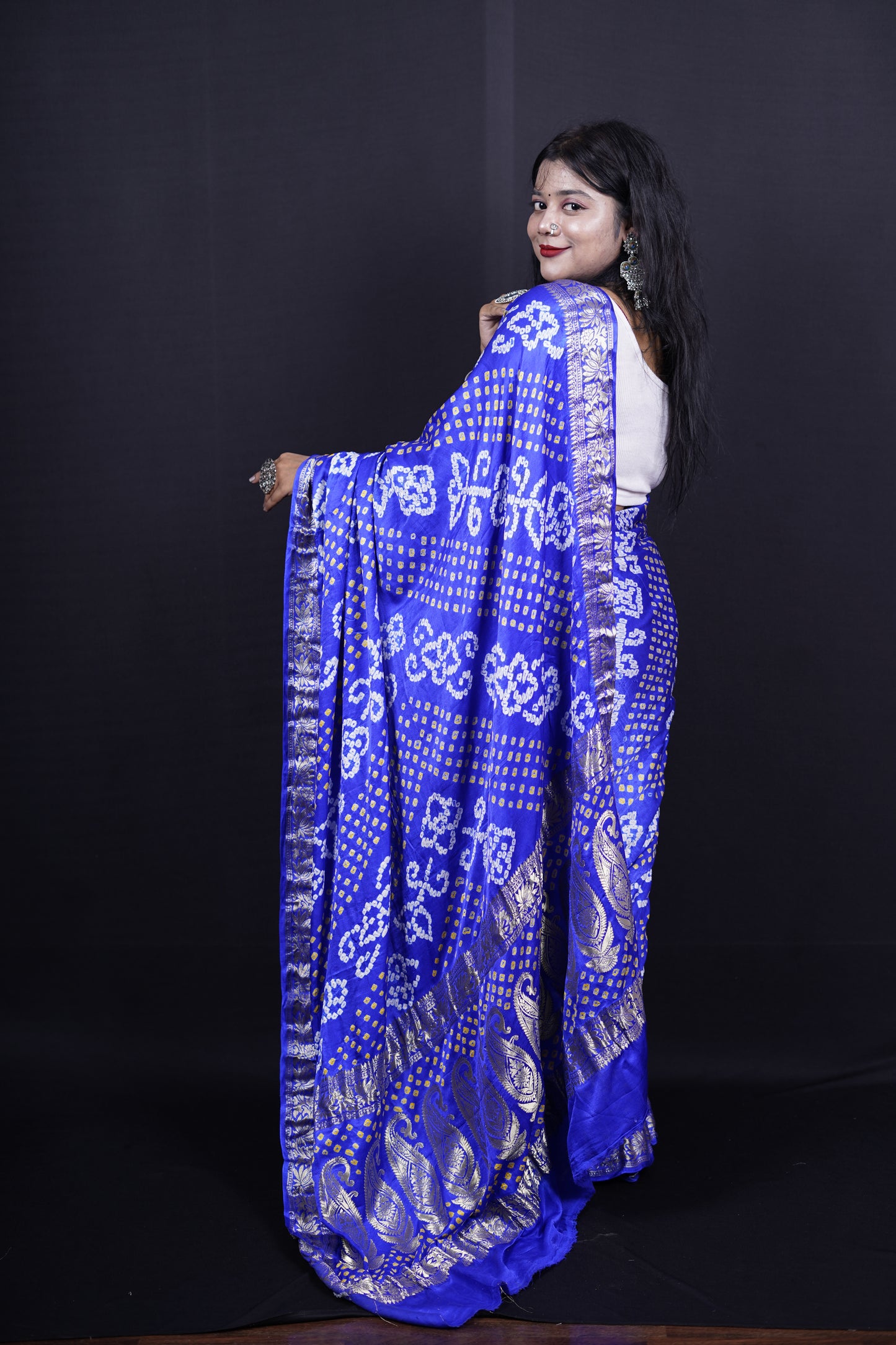 Pure Banarasi Handloom Gaji Bandhej Saree