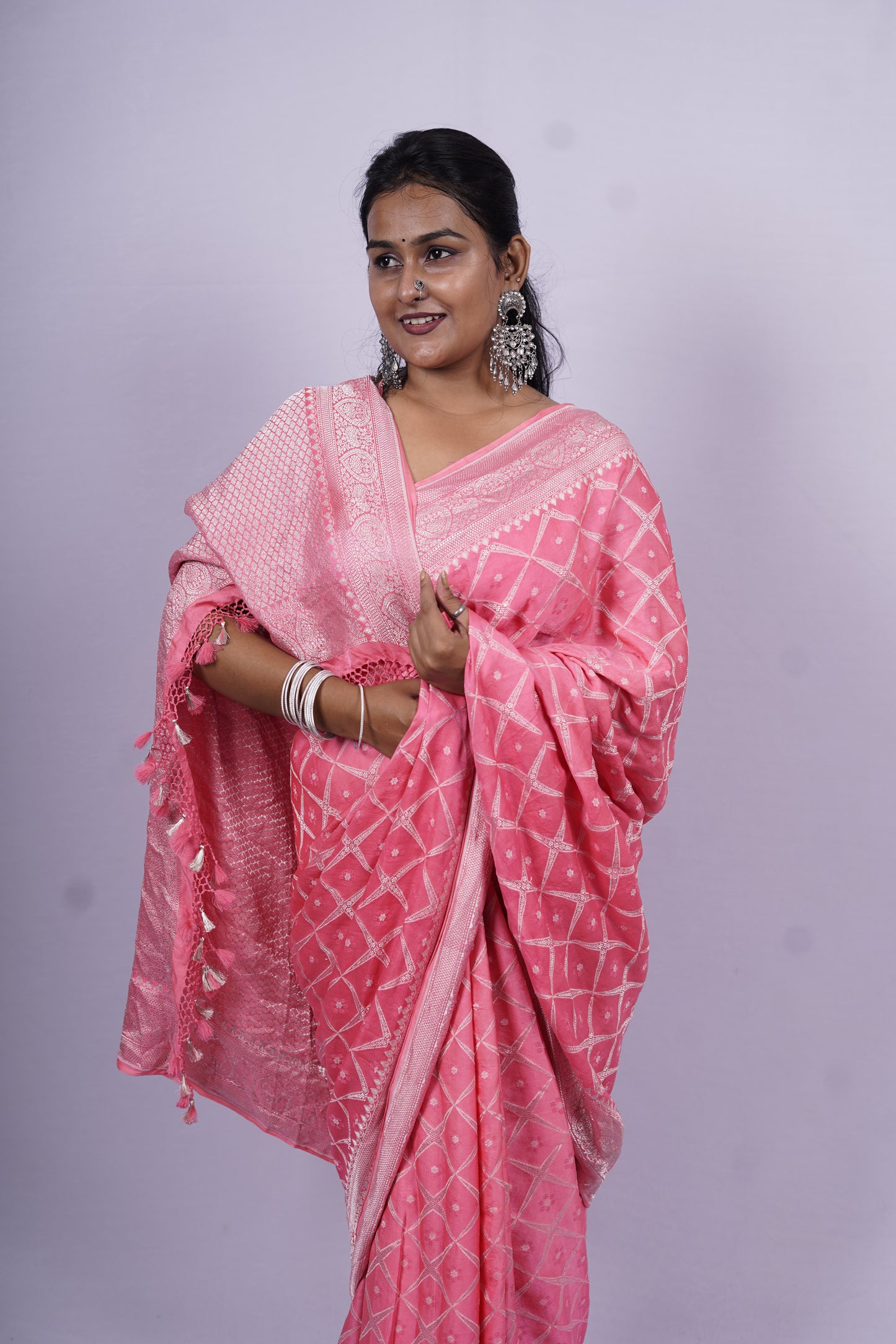 Pure Banarasi Handloom Katan Mashru Saree