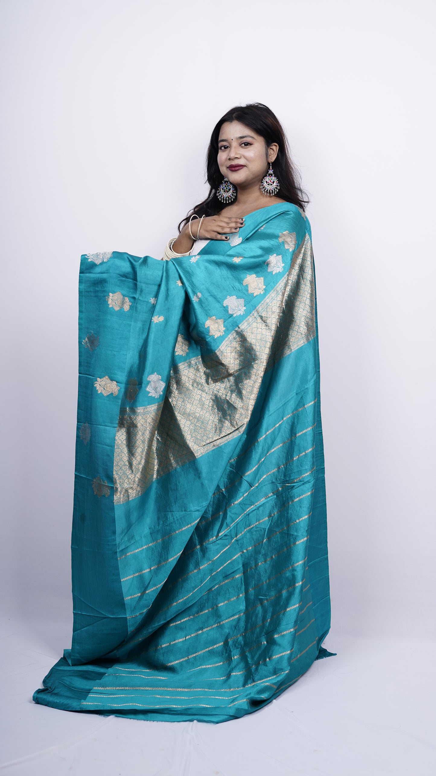 Pure Banarasi Handloom Katan Raw mango Saree