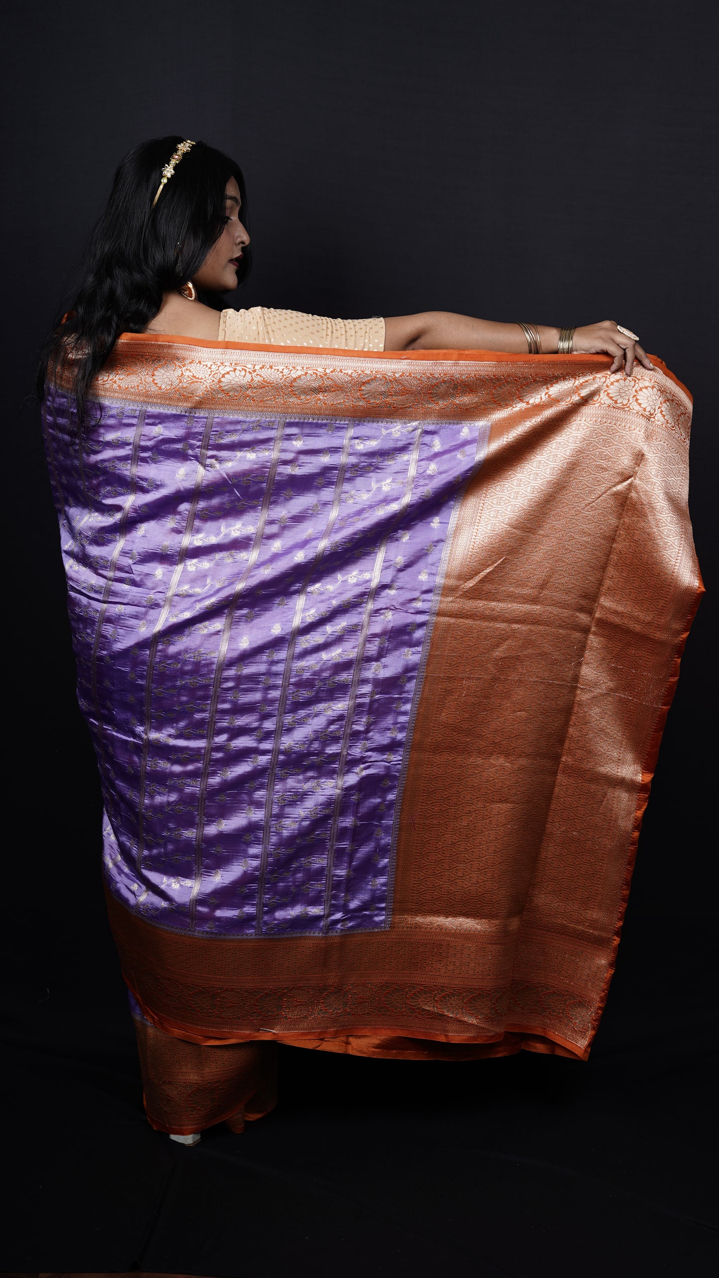 Pure Banarasi Handloom Tissue Katan Raw mango Saree
