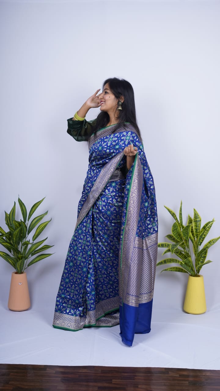 Pure Banarasi Handloom Katan Georgette Saree