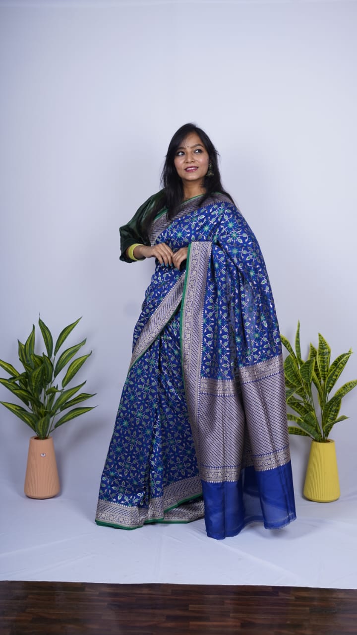 Pure Banarasi Handloom Katan Georgette Saree