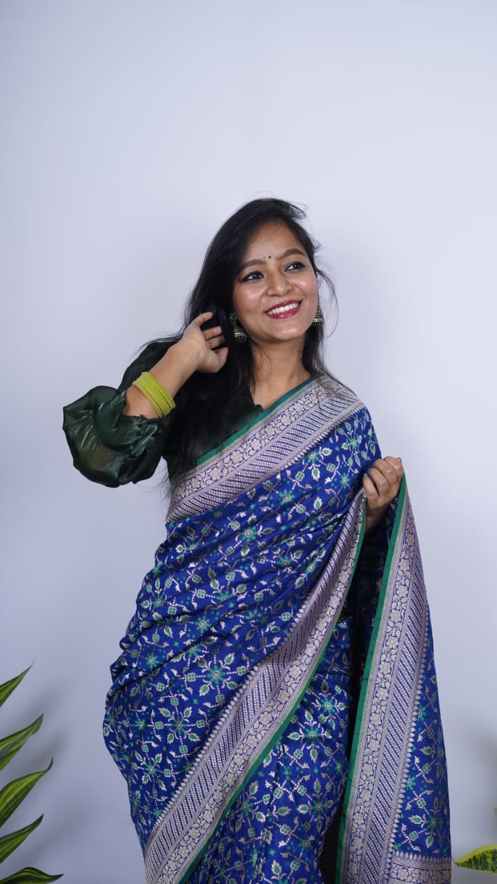 Pure Banarasi Handloom Katan Georgette Saree