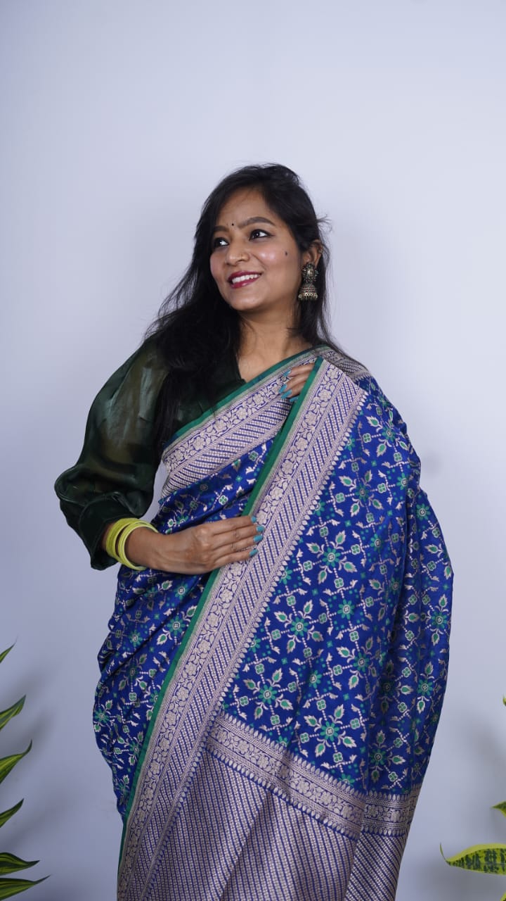 Pure Banarasi Handloom Katan Georgette Saree