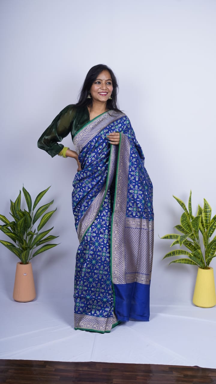 Pure Banarasi Handloom Katan Georgette Saree