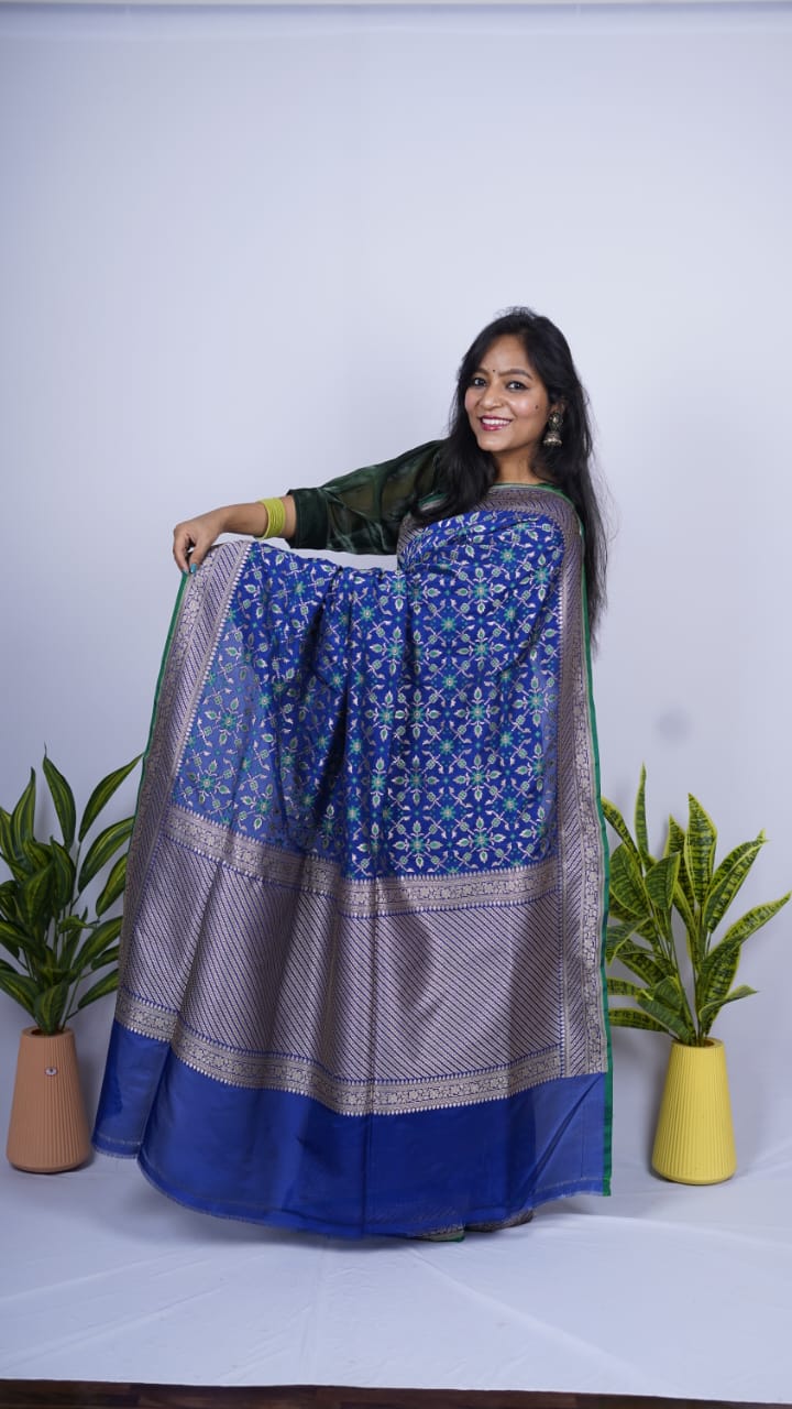 Pure Banarasi Handloom Katan Georgette Saree