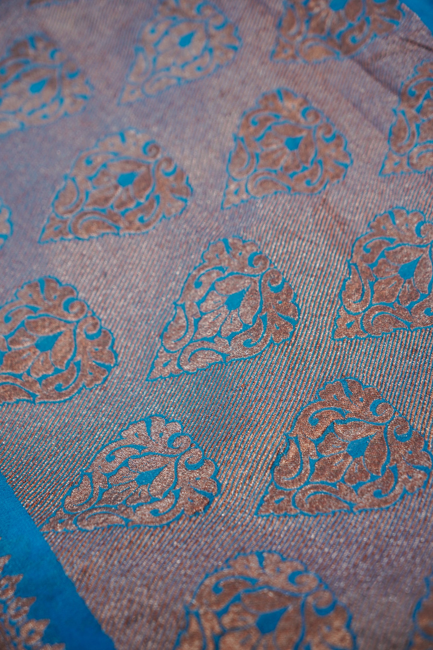 Pure Banarasi Handloom Khaddi Georgette Copper Jaal Saree