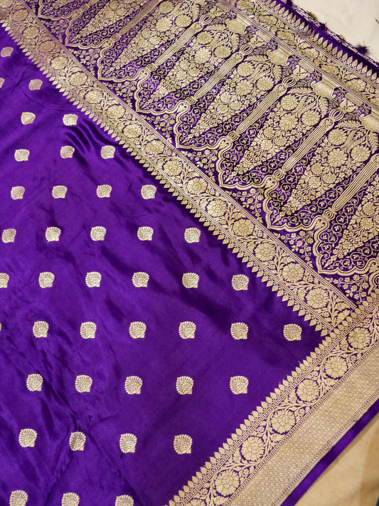 Pure Banarasi Handloom Mashru Jangla Boota Saree
