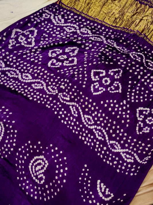 Pure Banarasi Handloom Gaji Silk Bandhani Saree