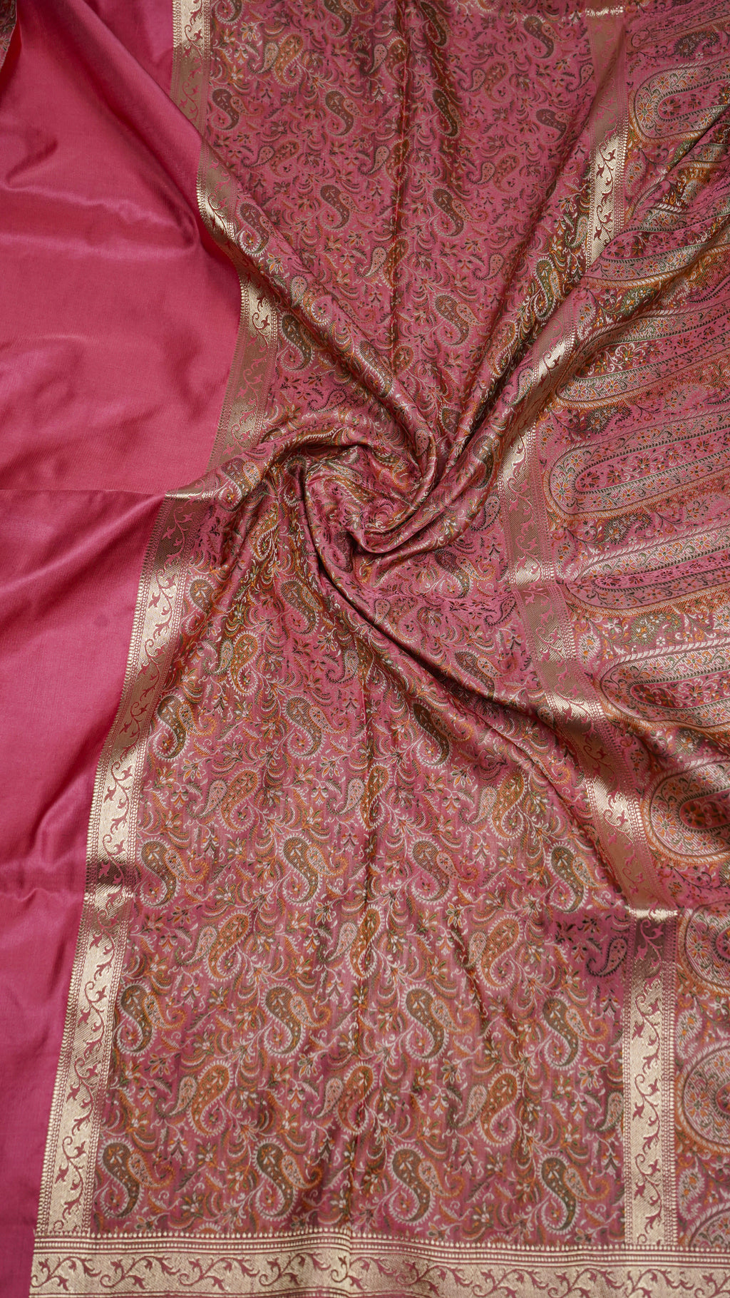 Pure Banarasi Handloom Katan Jamawar Valkalam Saree