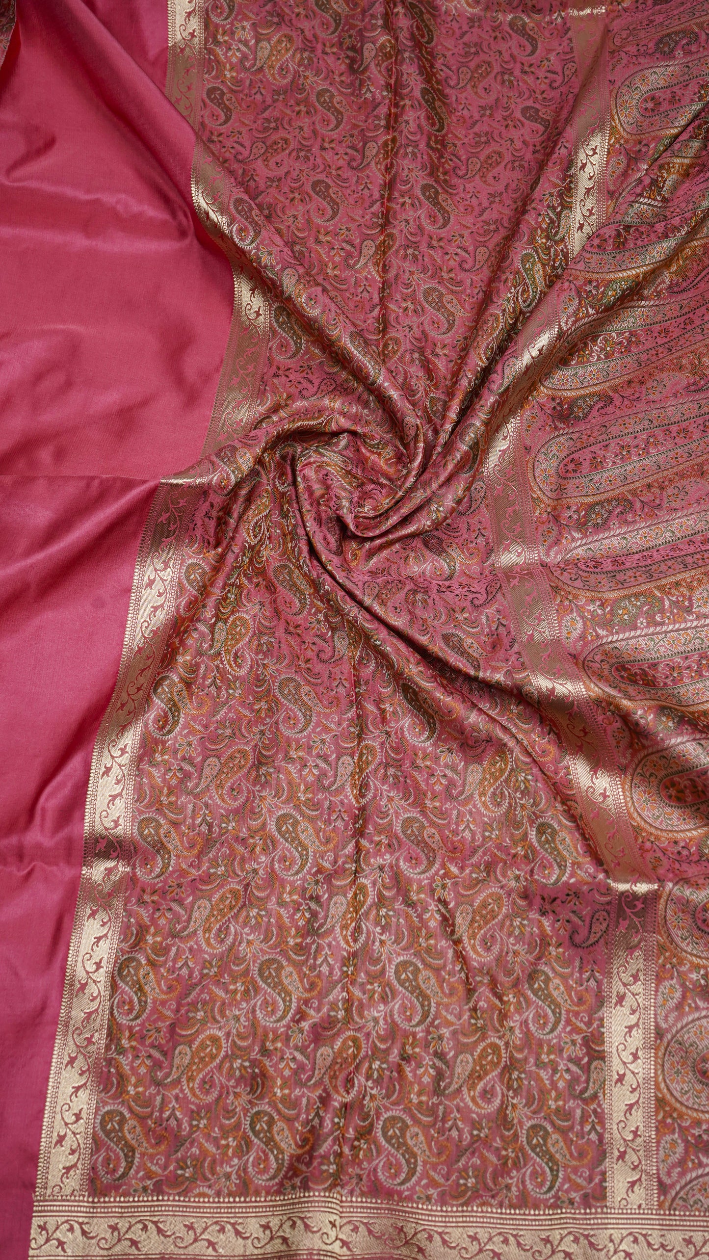 Pure Banarasi Handloom Katan Jamawar Valkalam Saree