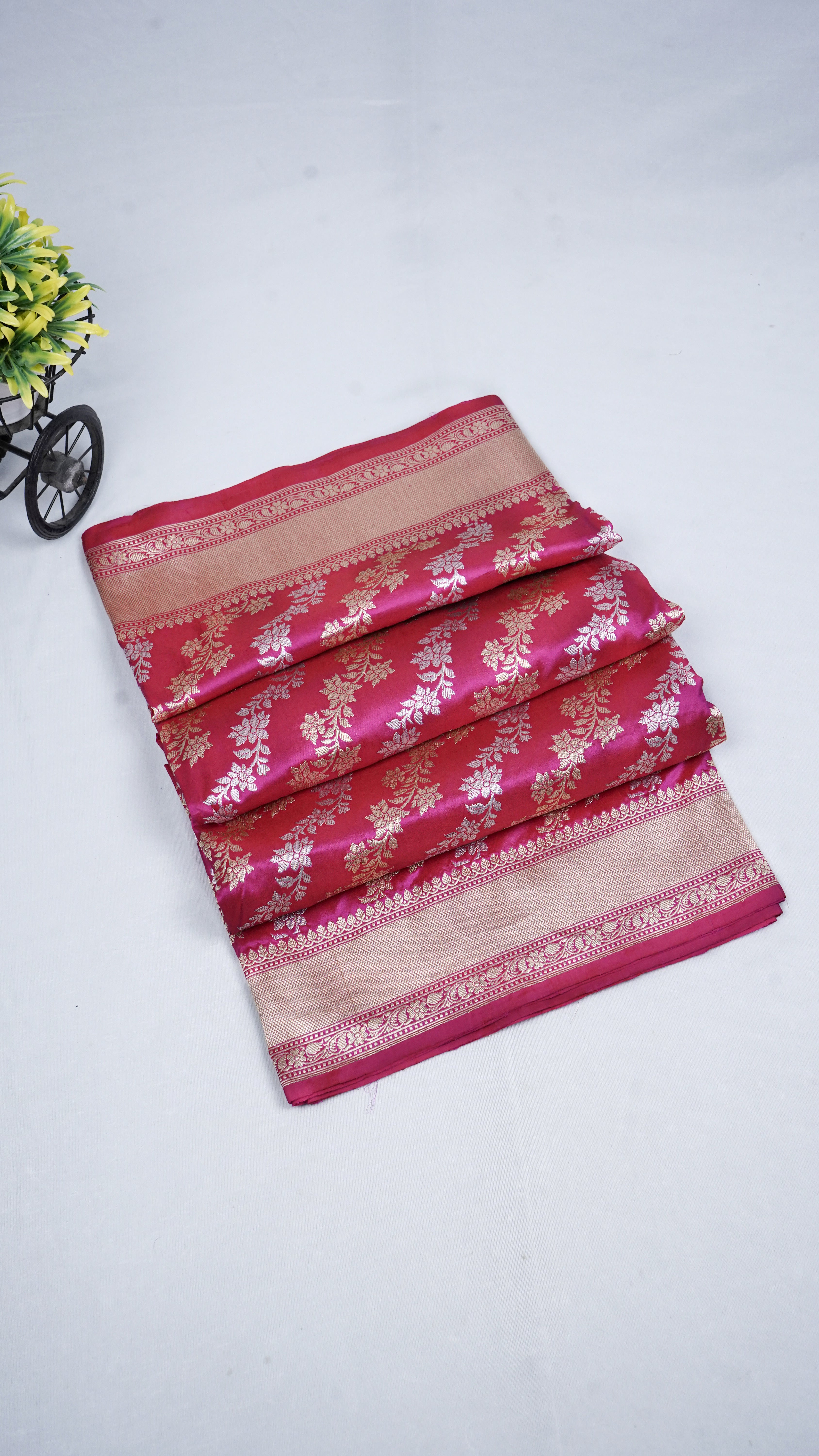 Pure Banarasi Handloom Katan Rupa Sona Kadhwa Jangla Saree