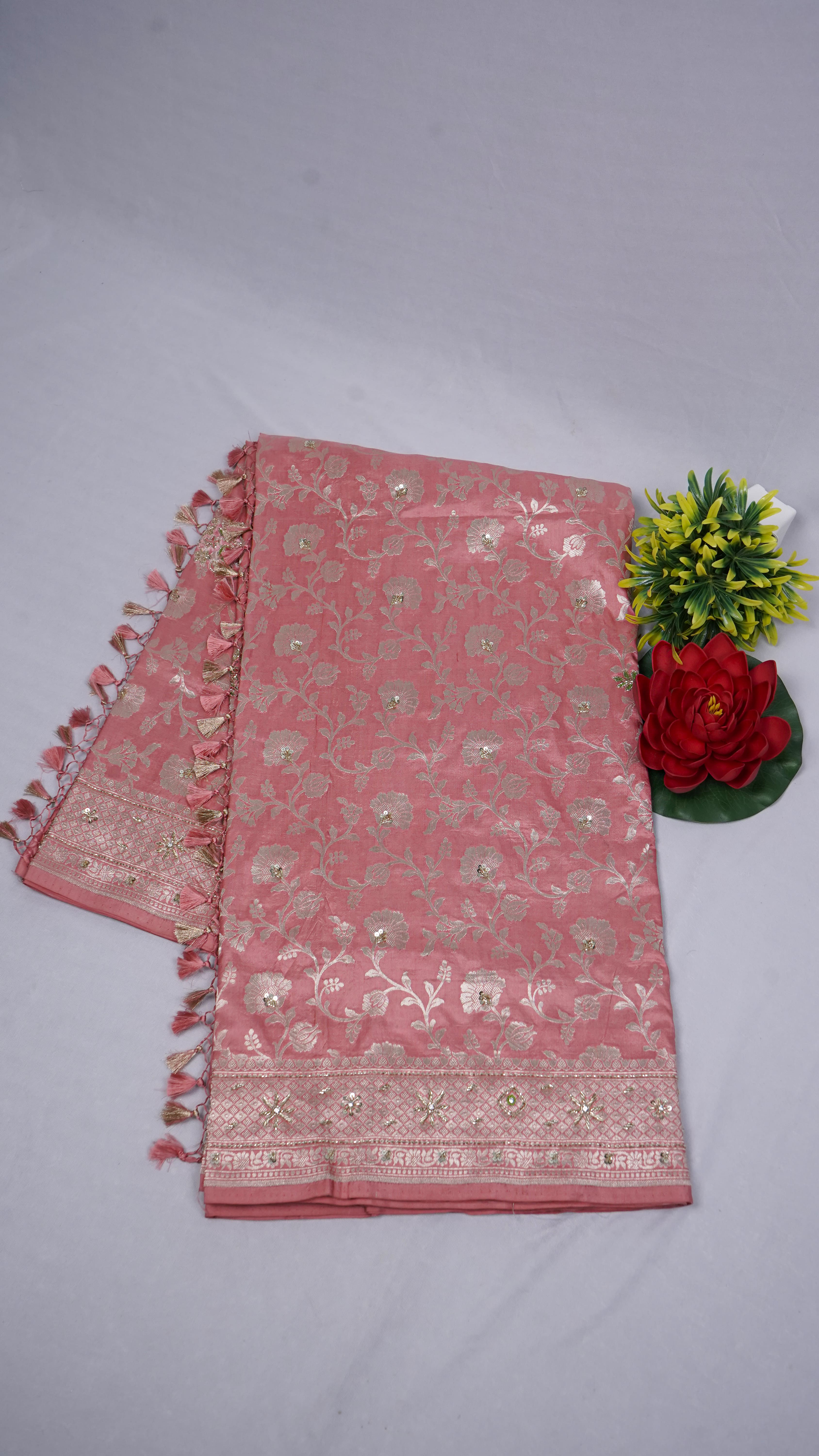 Pure Banarasi Handloom Katan Handwork Saree