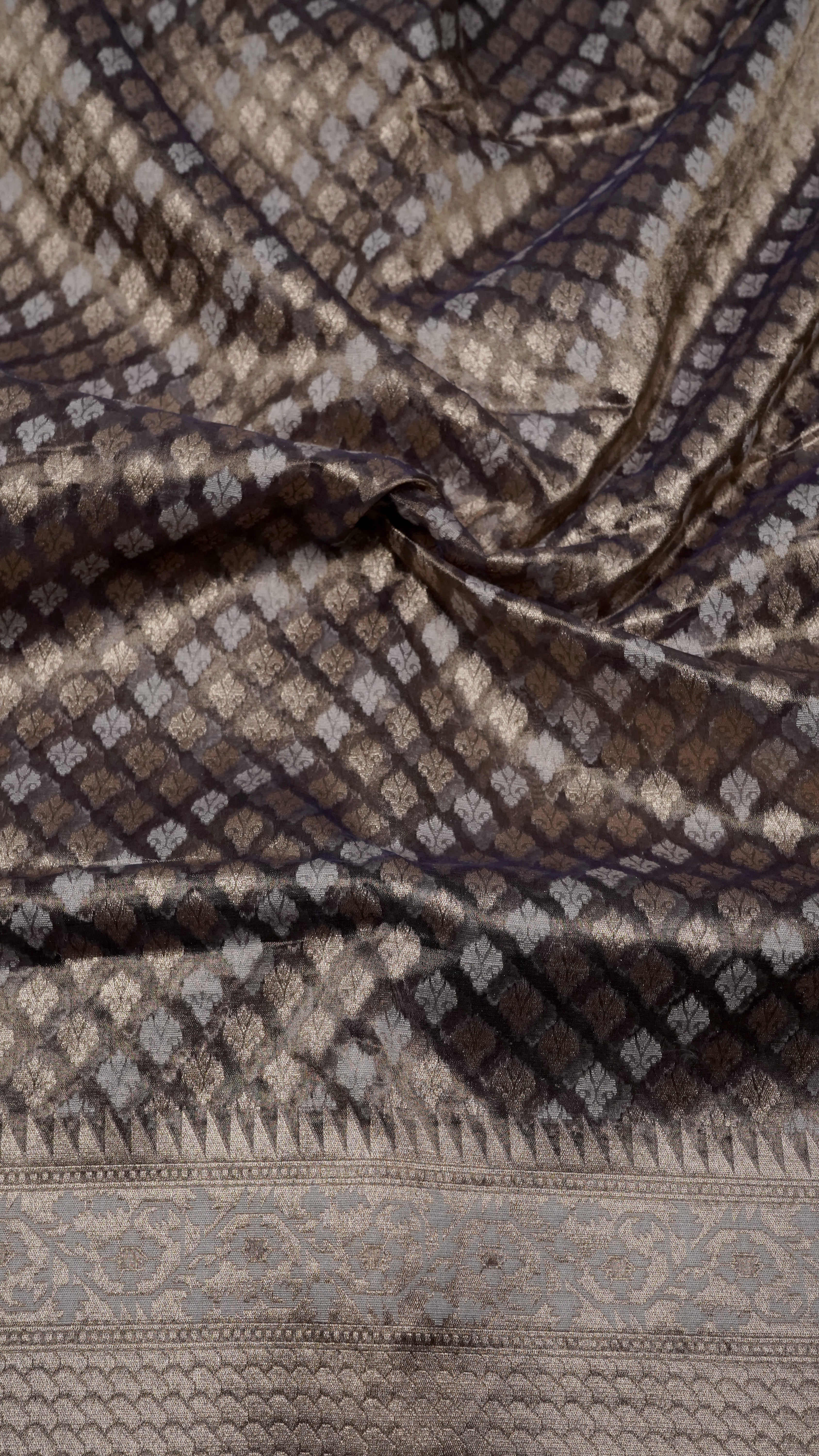 Pure Banarasi Handloom Katan Tissue Nilambari Saree