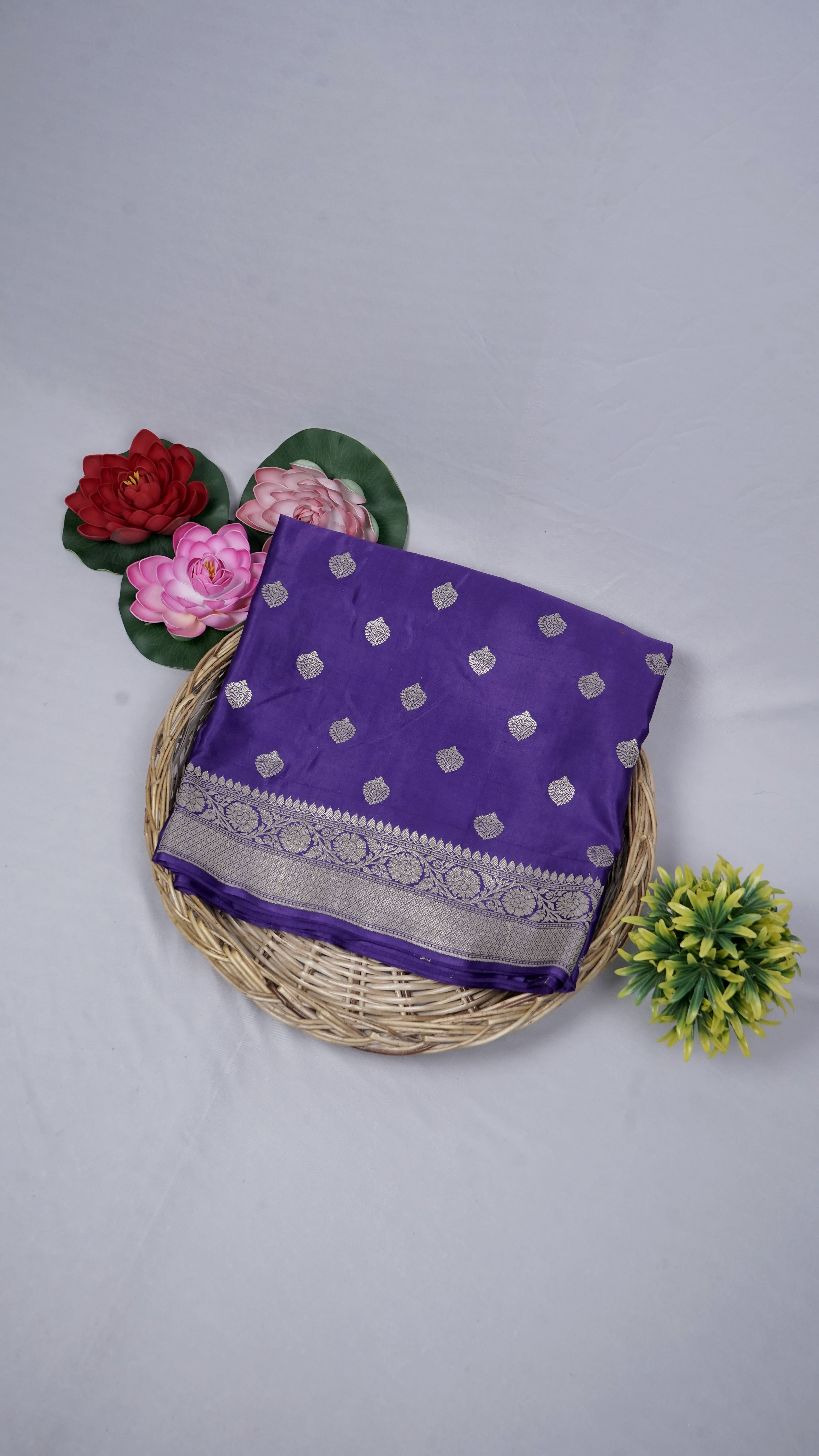 Pure Banarasi Handloom Katan Mashru Silk Saree