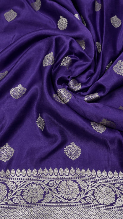 Pure Banarasi Handloom Katan Mashru Silk Saree