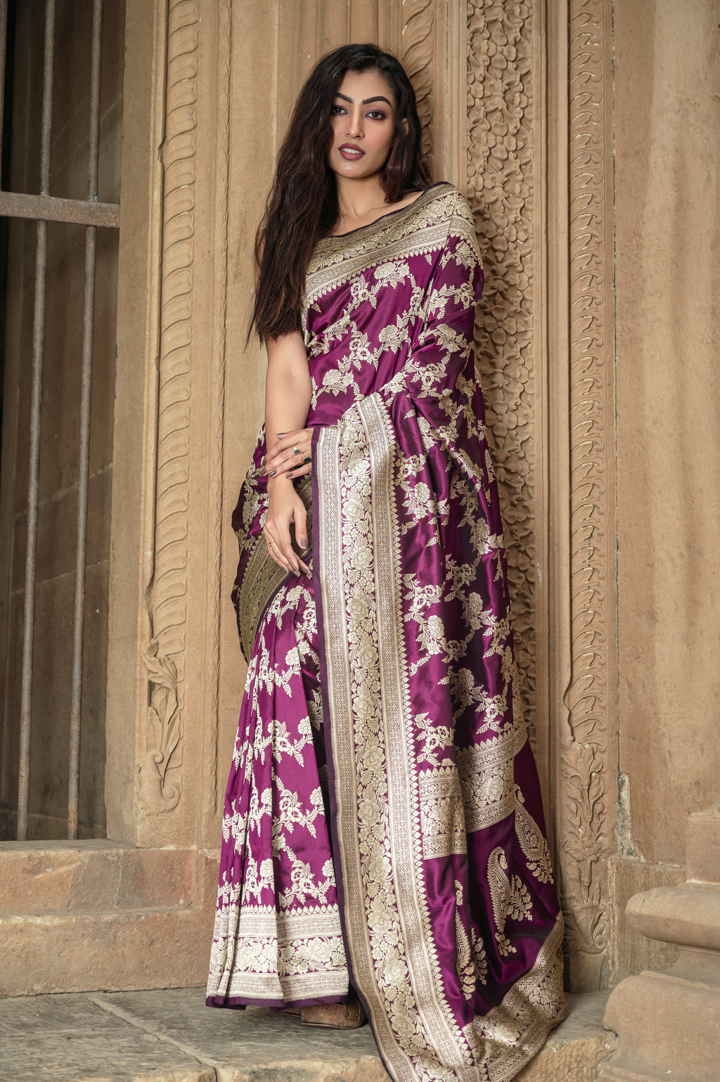 Pure Banarasi  Katan Sada Kaduwaan Jungla Saree