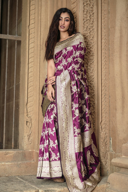 Pure Banarasi  Katan Sada Kaduwaan Jungla Saree