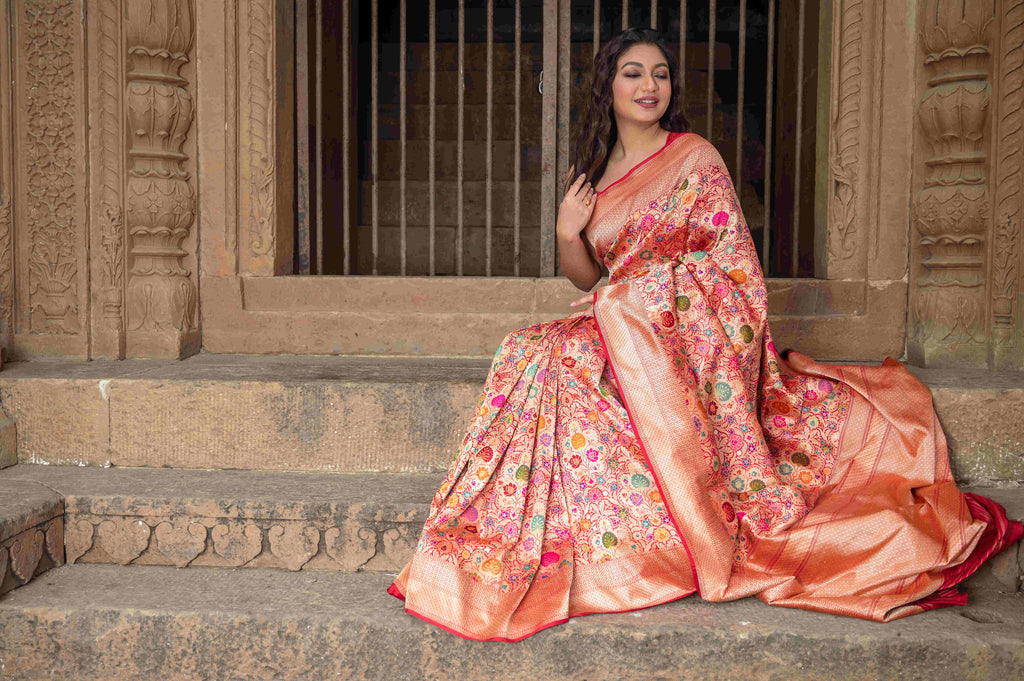 Pure Banarasi Katan King Khaab Saree
