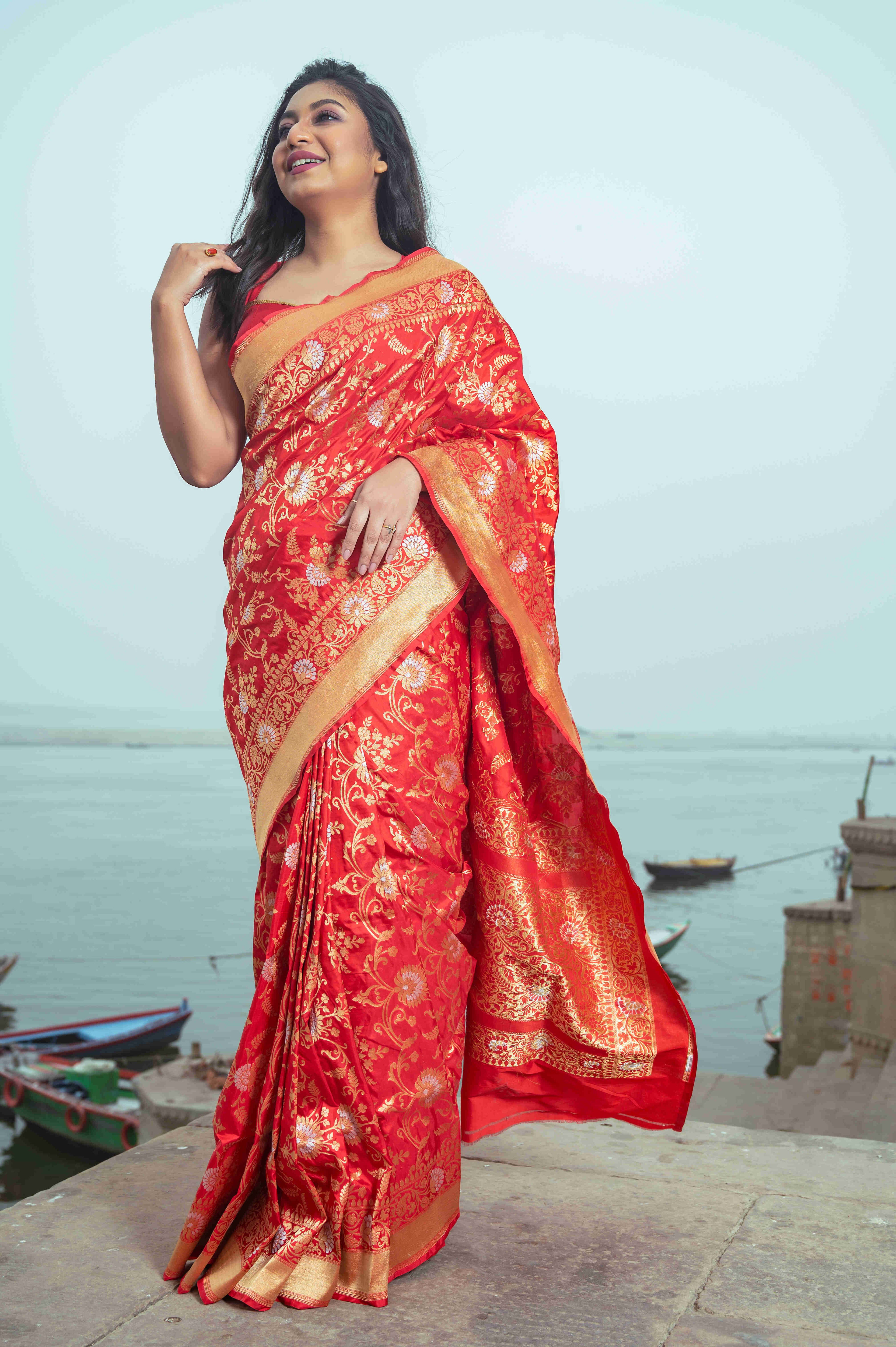Pure Banarasi Neelambari Cotton Saree