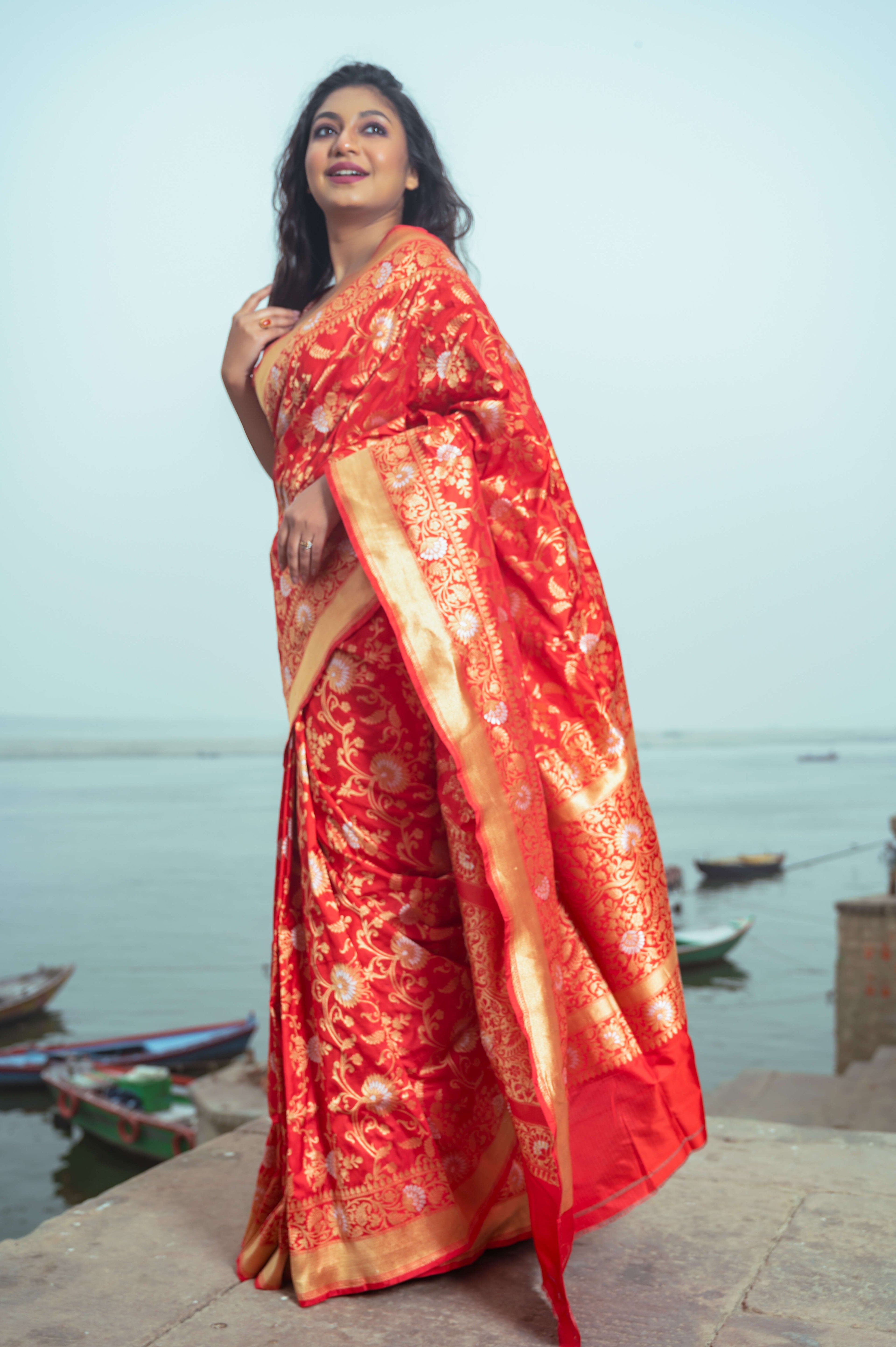 Pure Banarasi Neelambari Cotton Saree