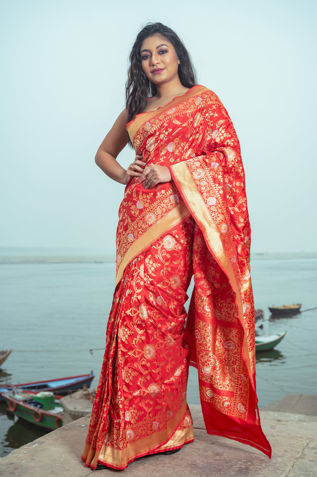 Pure Banarasi Neelambari Cotton Saree