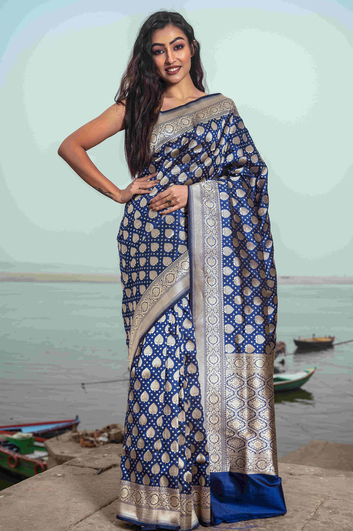 Pure Banrasi Jaal Work Patola Saree