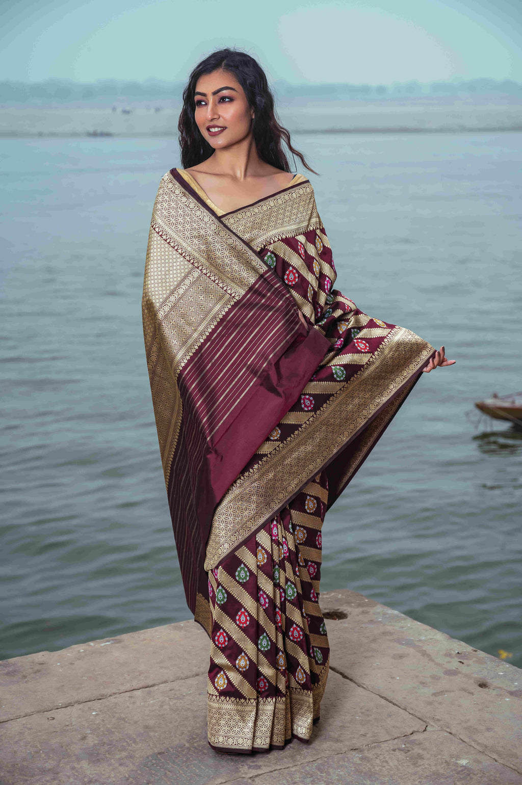 Pure Bnarasi Katan Aada Meena Jangla Saree
