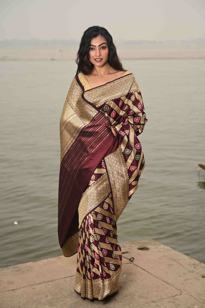 Pure Bnarasi Katan Aada Meena Jangla Saree