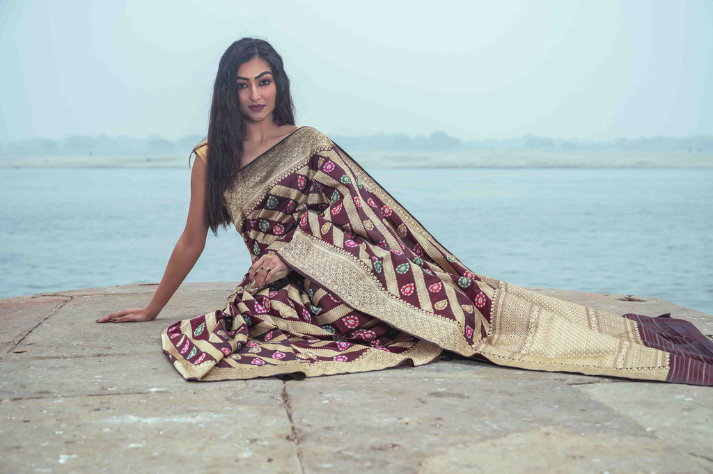 Pure Bnarasi Katan Aada Meena Jangla Saree