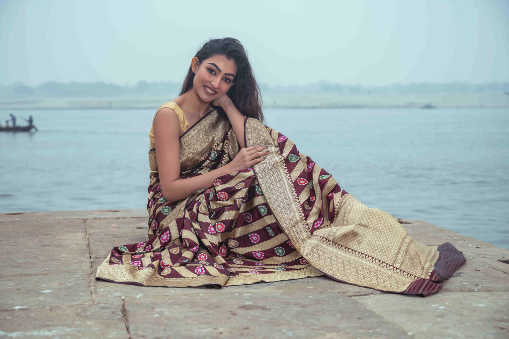 Pure Bnarasi Katan Aada Meena Jangla Saree