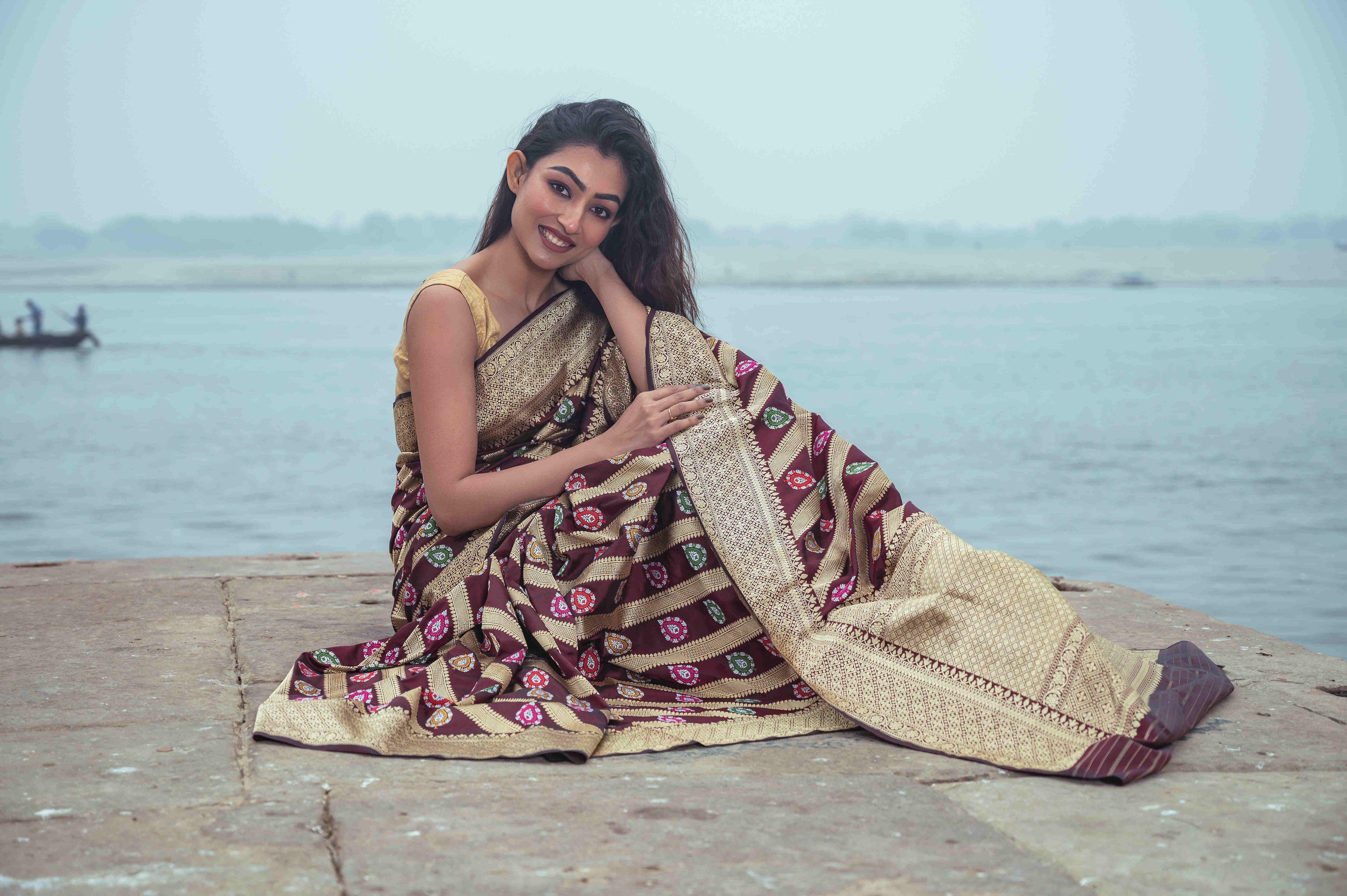 Pure Bnarasi Katan Aada Meena Jangla Saree
