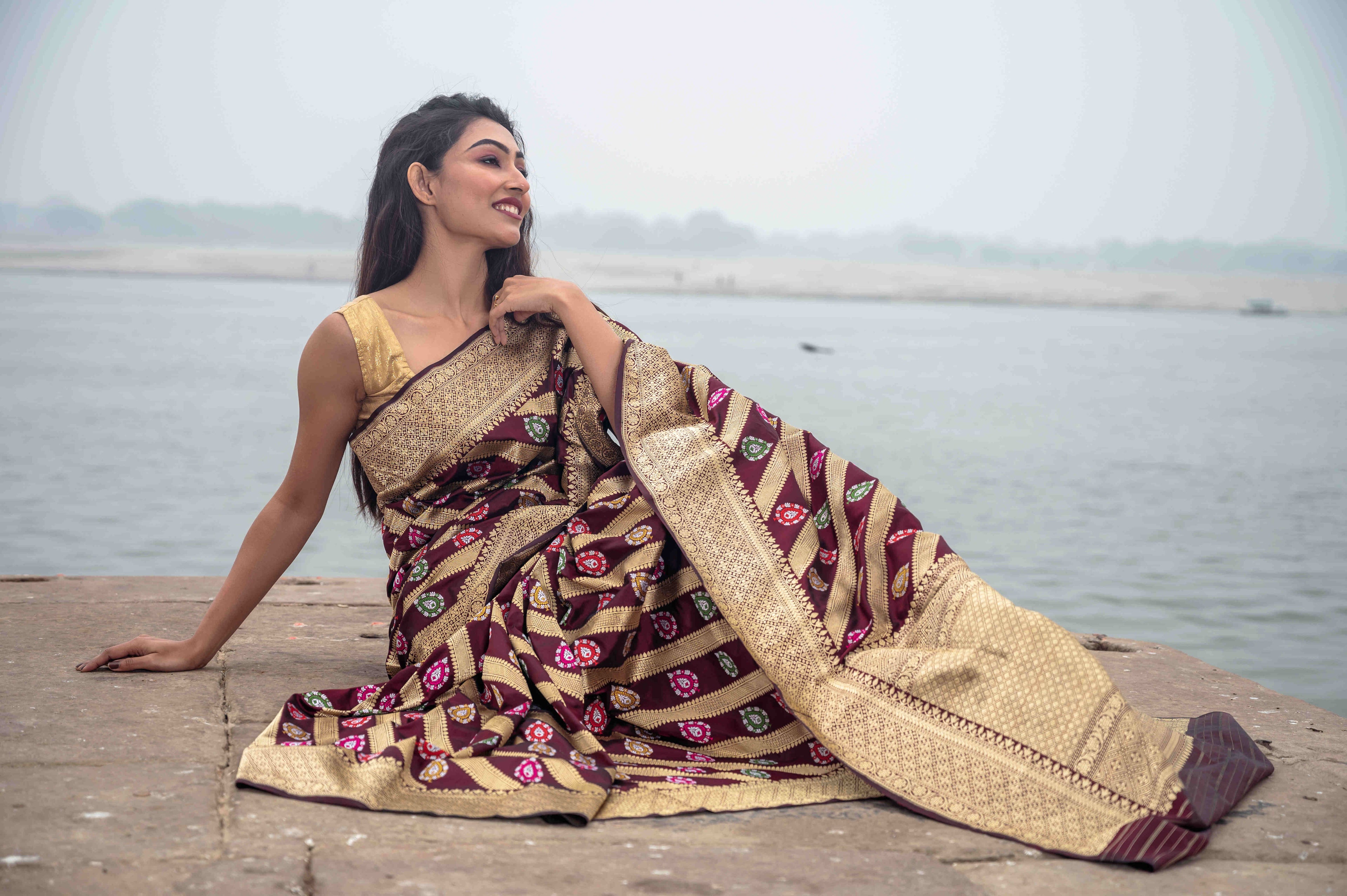 Pure Bnarasi Katan Aada Meena Jangla Saree