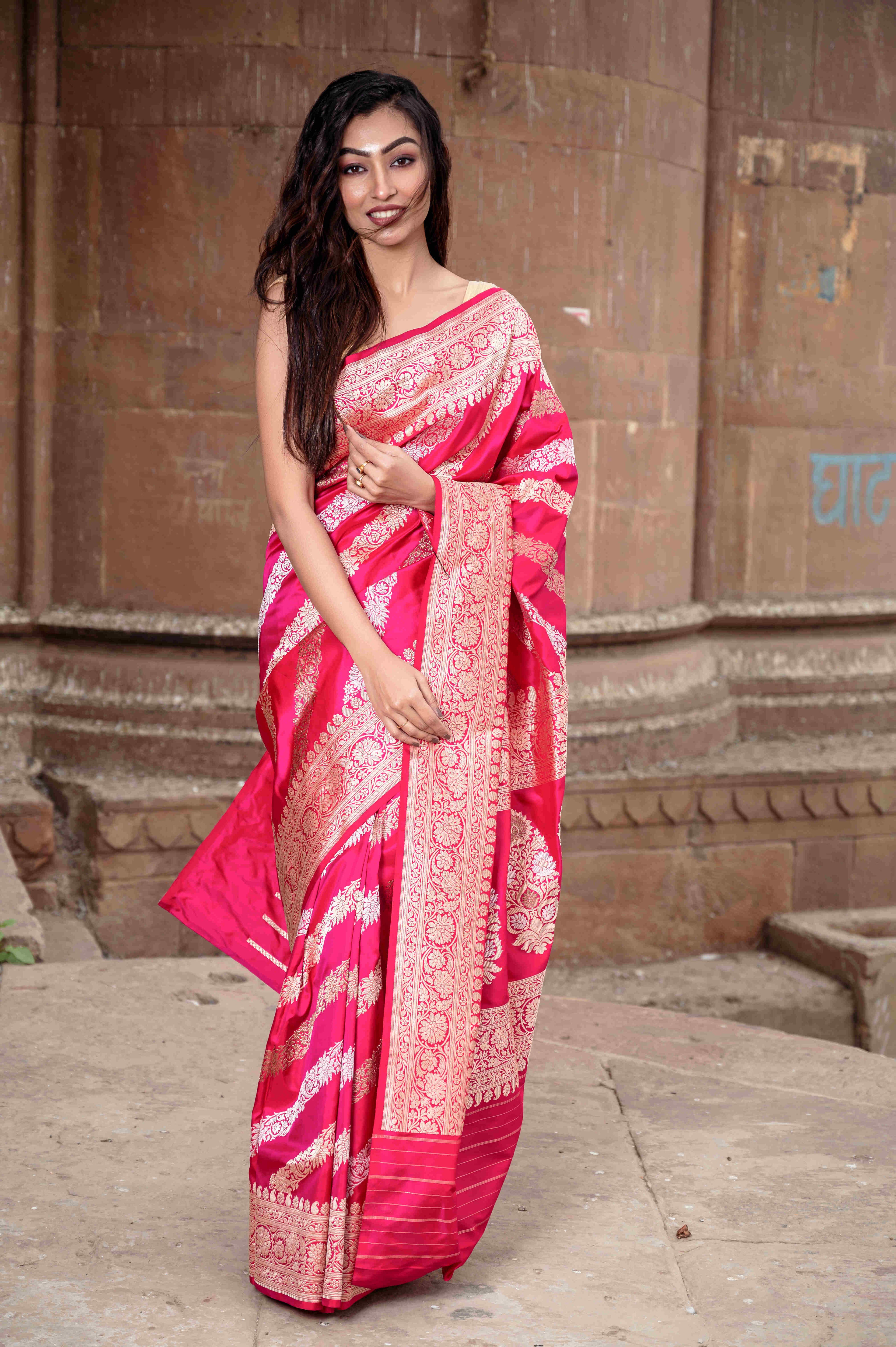 Pure Banarasi Katan Aada Roopa Sona Jangla Saree