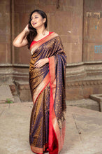 Load image into Gallery viewer, Pure Banarasi Katan Tanchuai Saree
