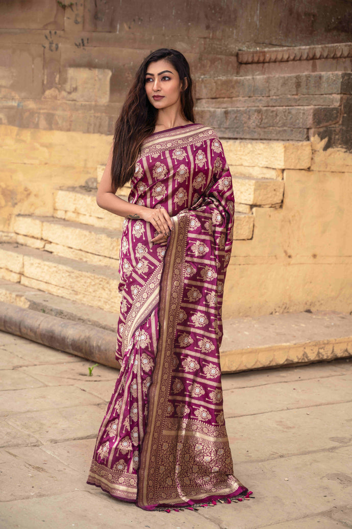 Pure Banarasi Katan Roopa Sona Saree