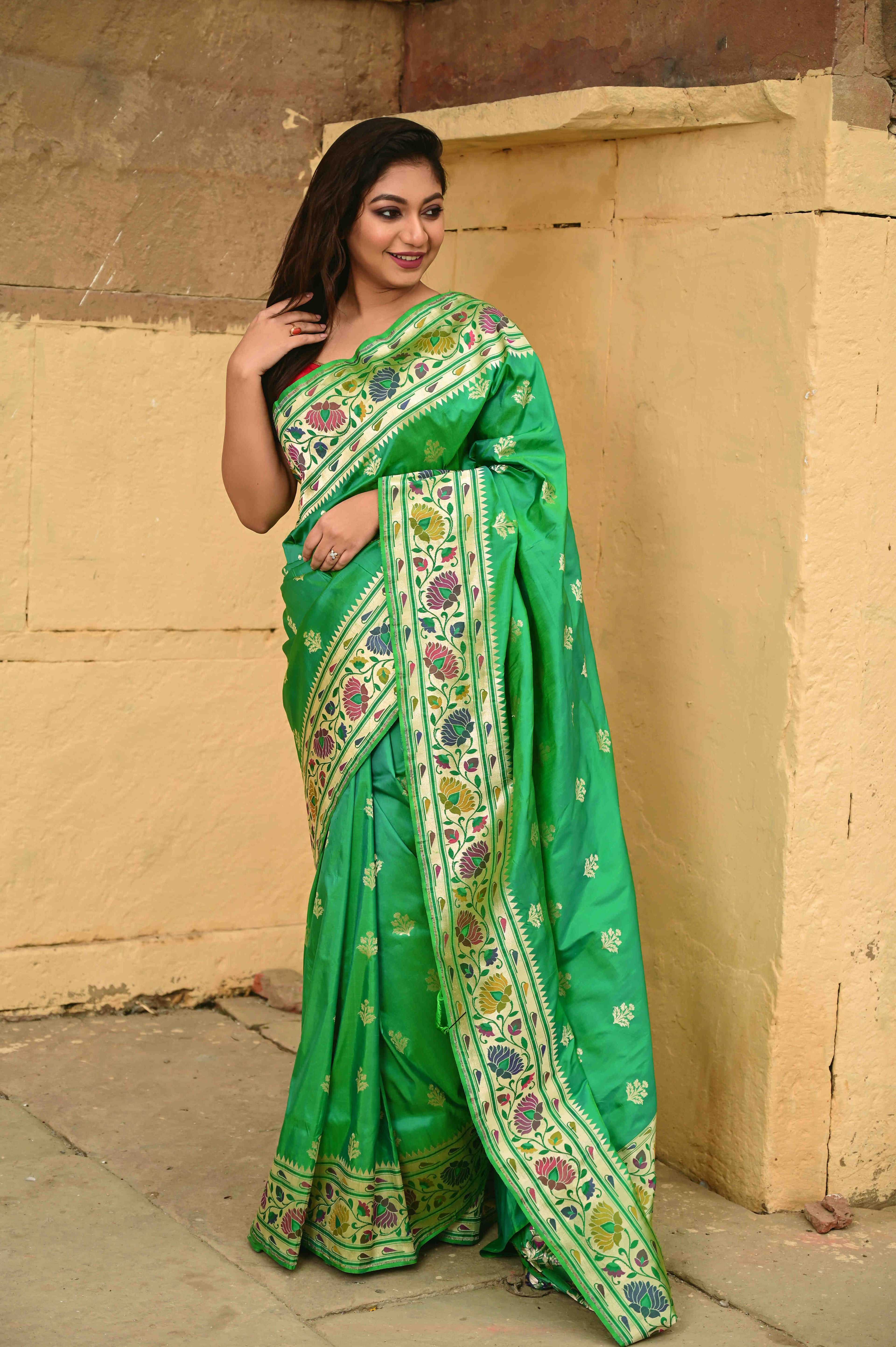 Pure Banarasi Katan Paithini Saree