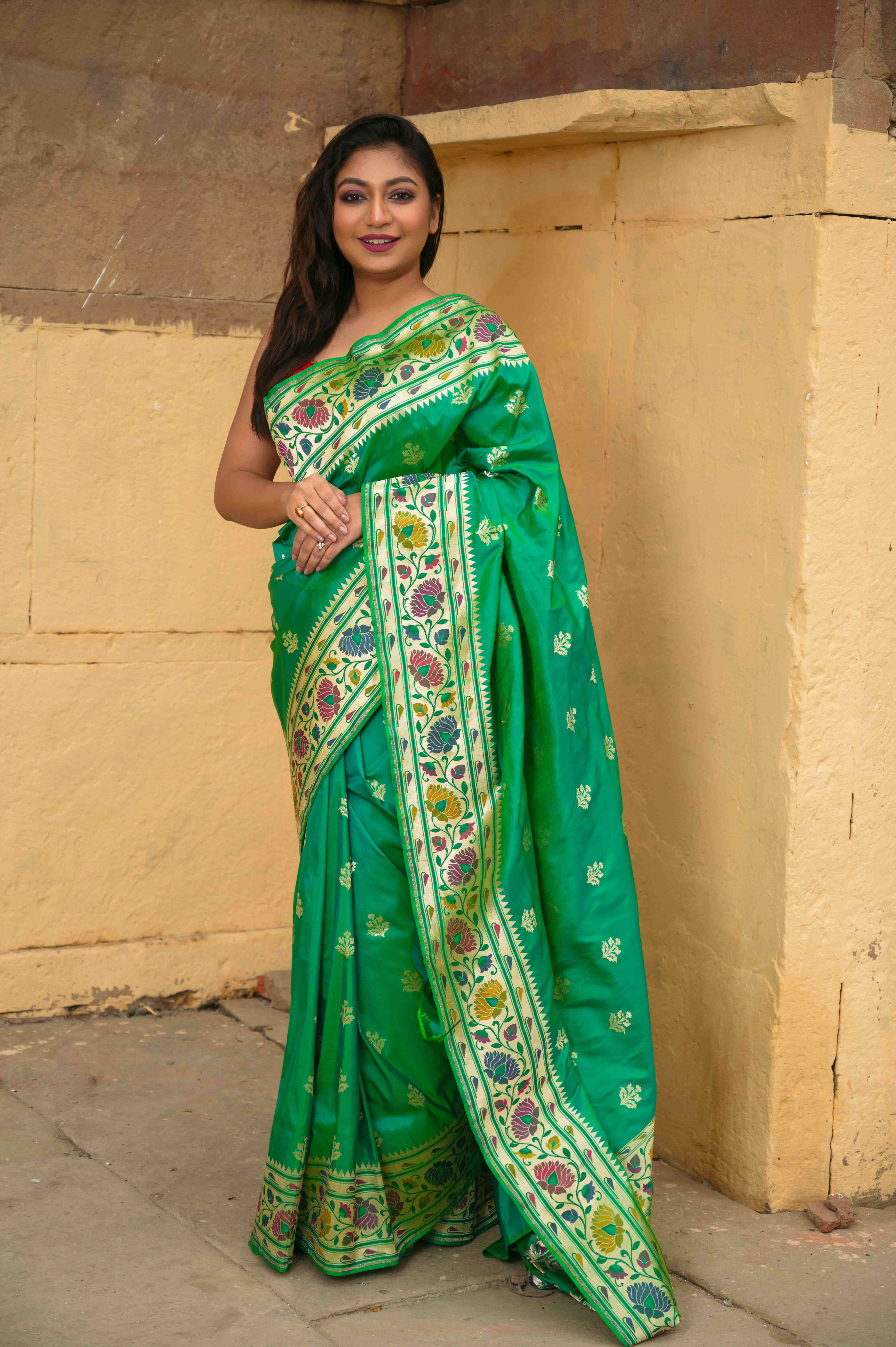 Pure Banarasi Katan Paithini Saree