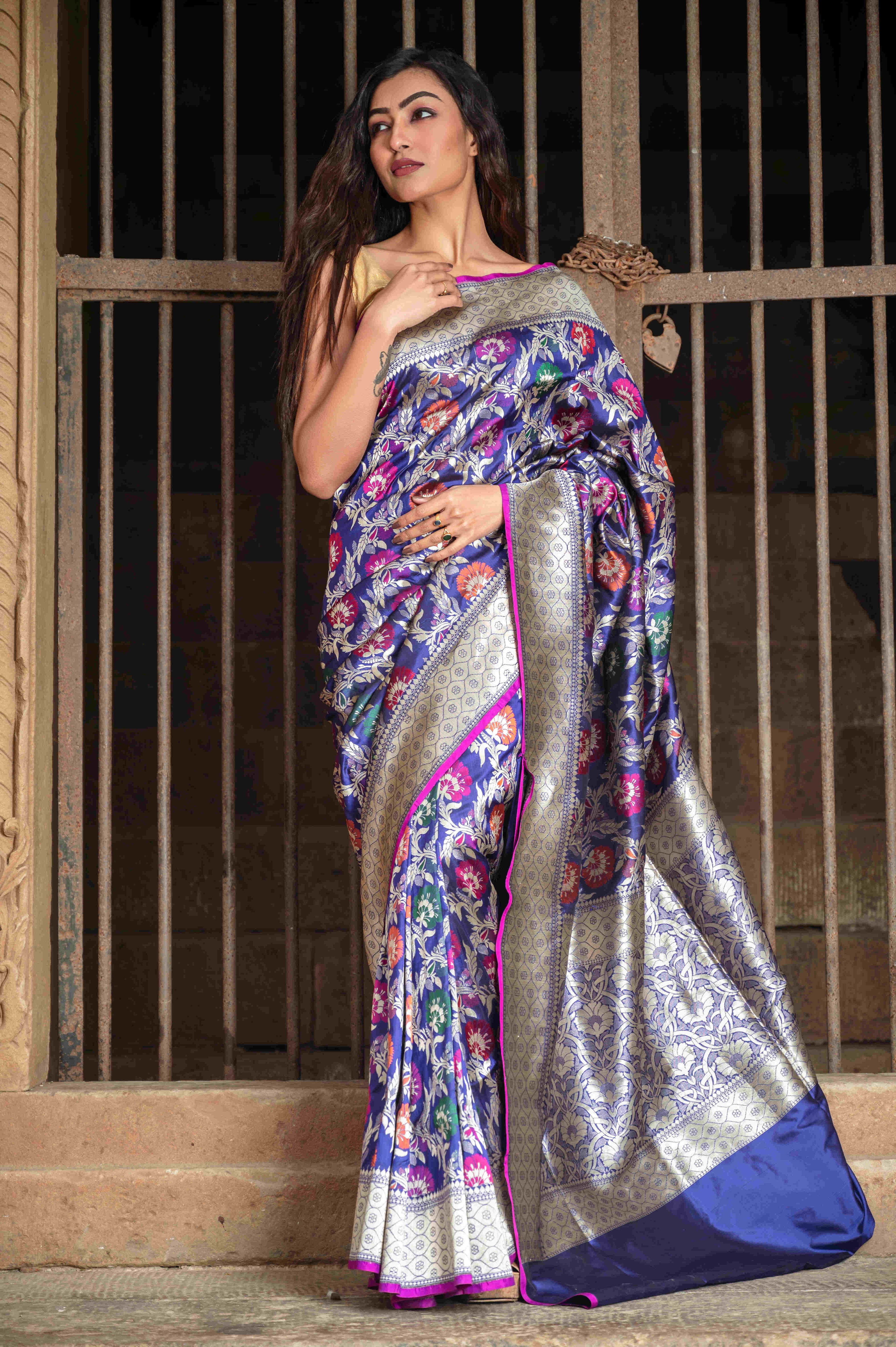 Pure Banarasi Katan Jamdaani Saree