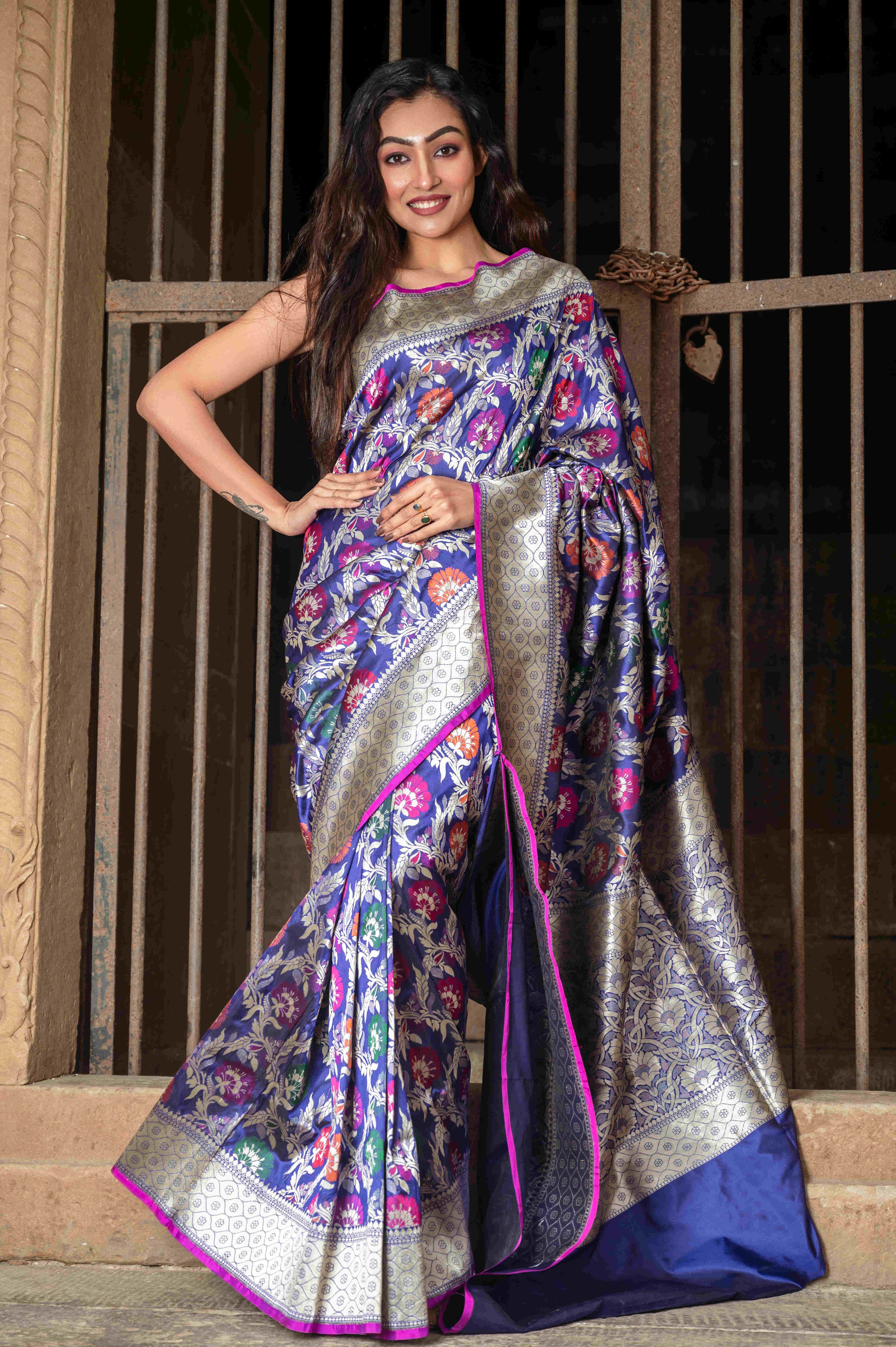 Pure Banarasi Katan Jamdaani Saree