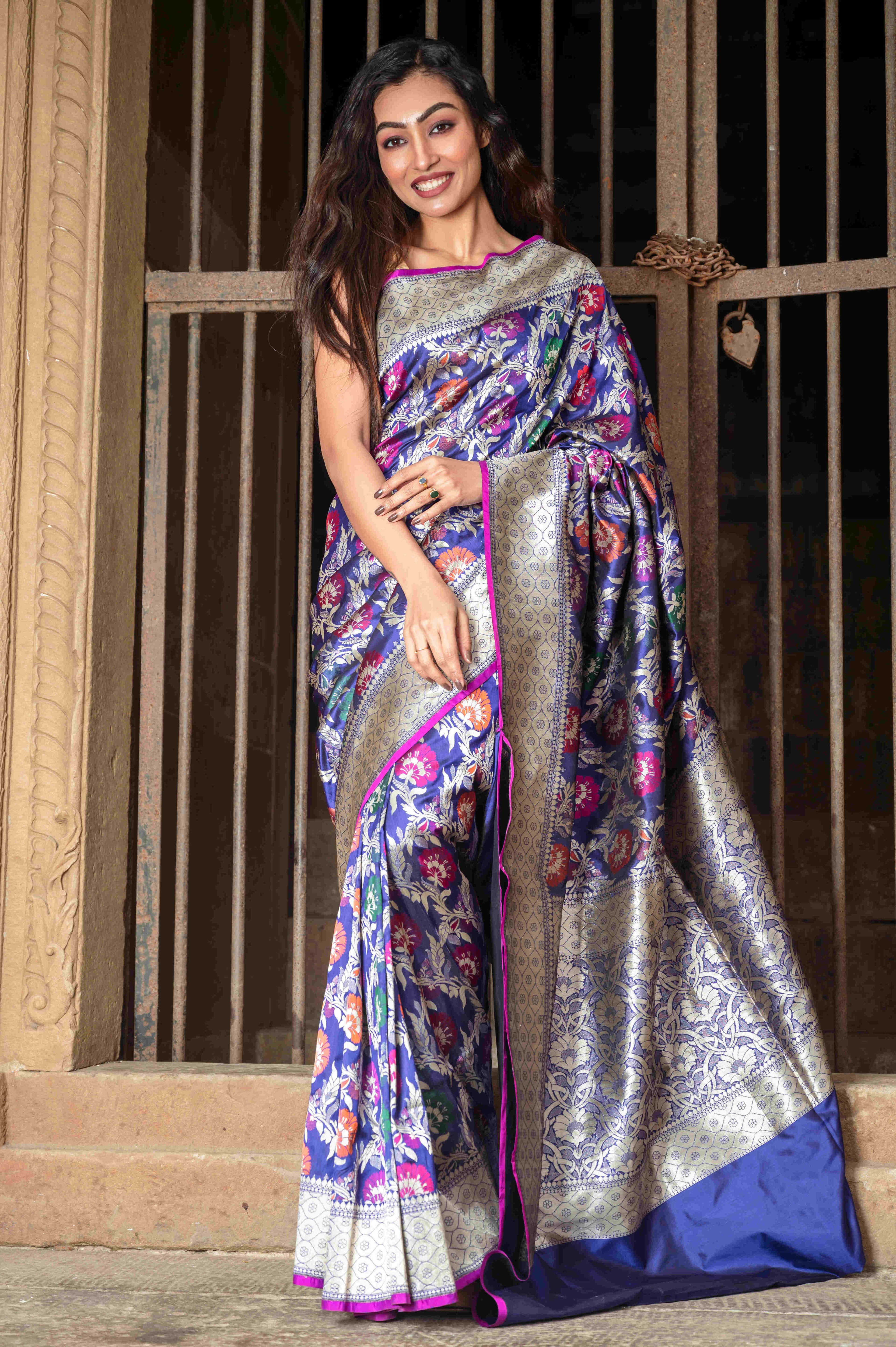 Pure Banarasi Katan Jamdaani Saree