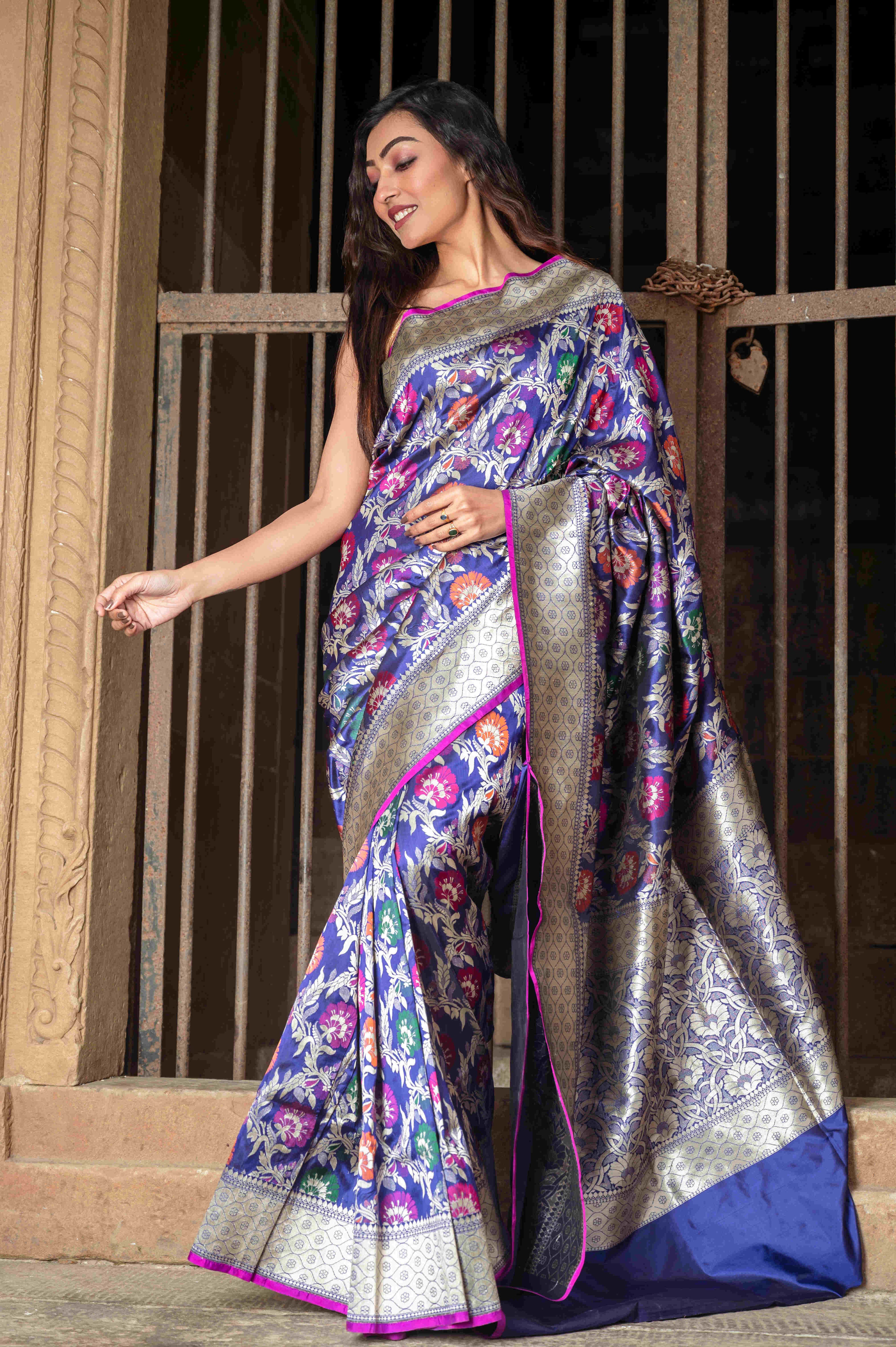 Pure Banarasi Katan Jamdaani Saree